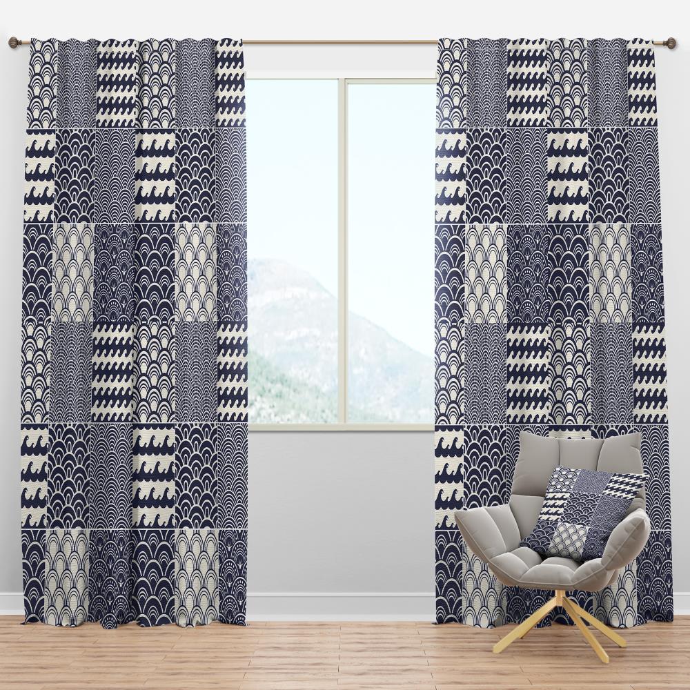 Designart CTN18745-52-95 95-in Blue Room darkening Thermal lined Rod pocket Single curtain panel