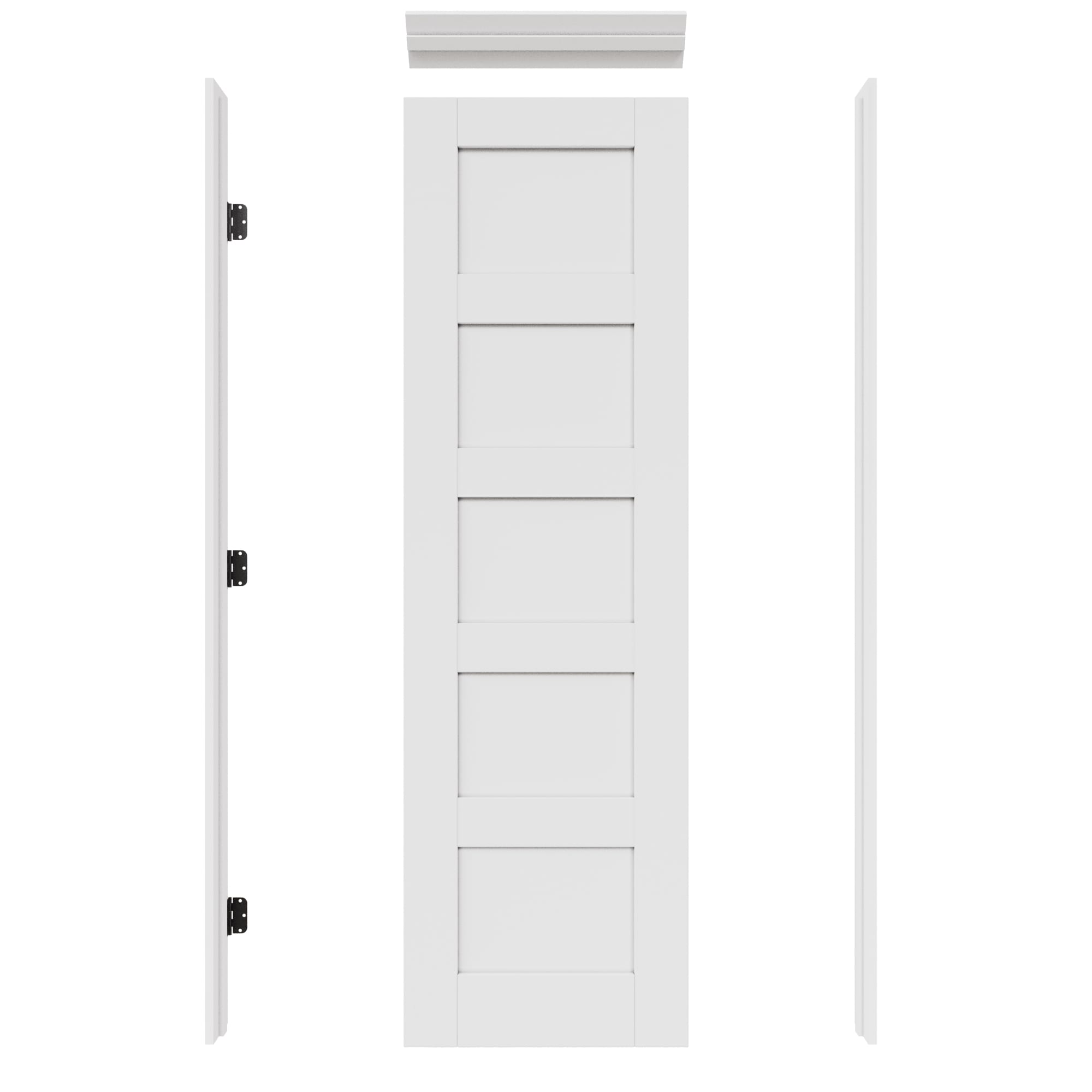 JUJUBON IN-PREPR-M-WGXB-28R 28-in x 80-in White Quickly Assemble Jamb Solid core 5-panel square Right hand Smooth Prefinished MDF Flat Jamb Single Prehung Interior Door