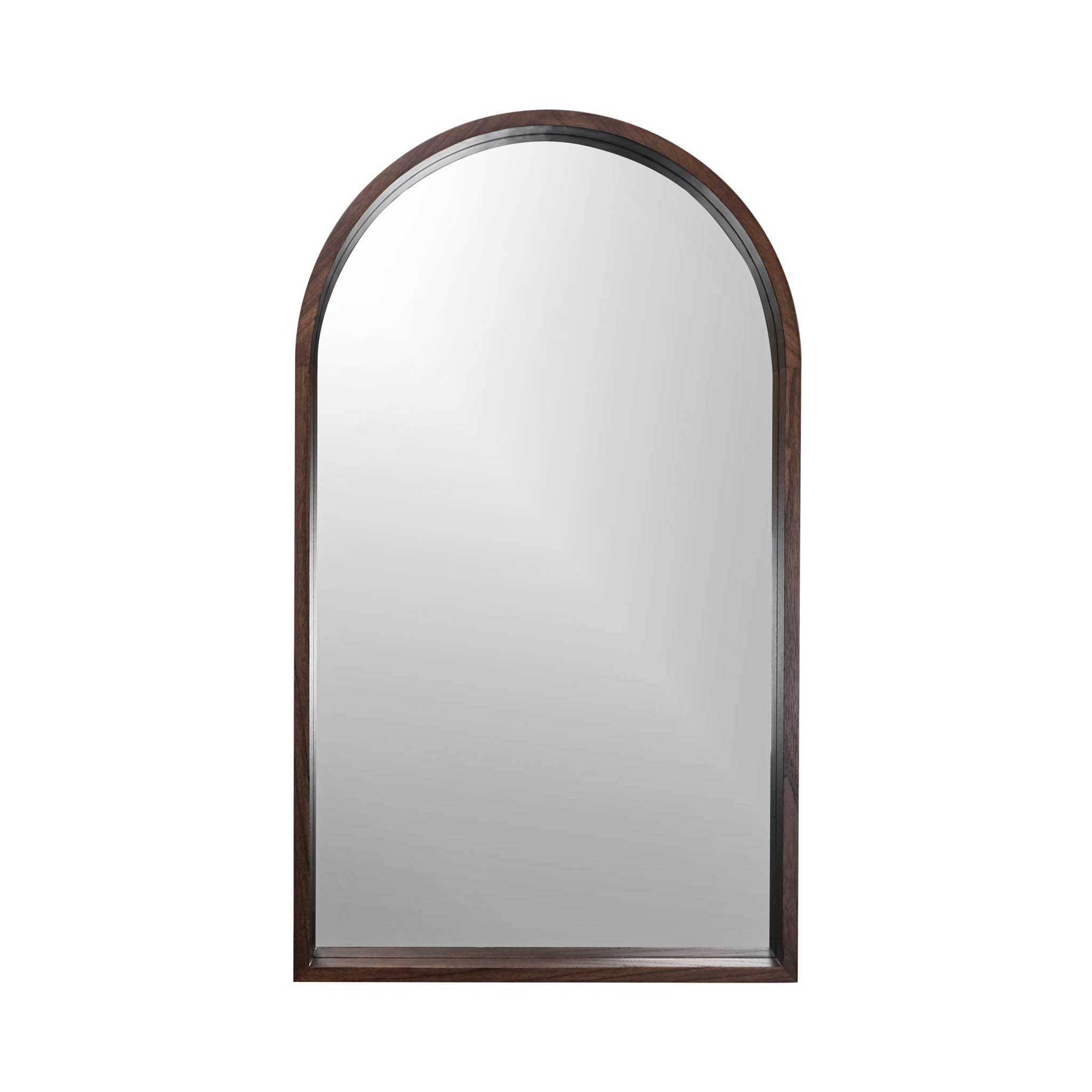 22-in W x 38-in H Arch Walnut Framed Wall Mirror at Lowes.com