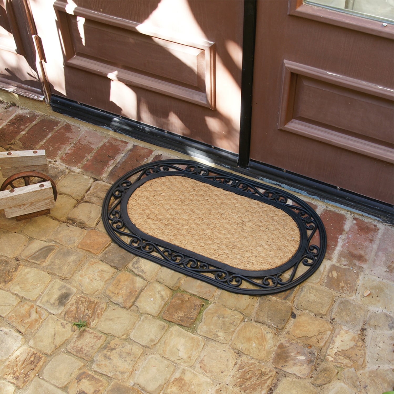 Rubber-Cal 2-ft x 5-ft Brown Rectangular Indoor or Outdoor Welcome Door Mat  in the Mats department at