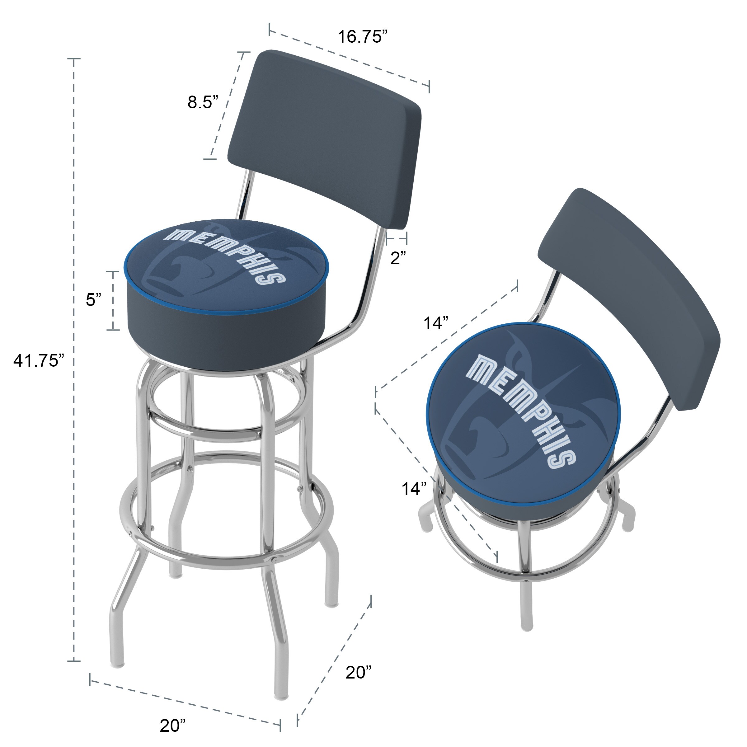 Trademark Gameroom NBA1100-MG2-TWN stools - View #6