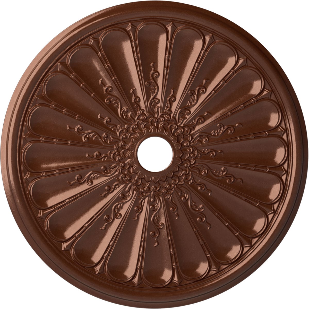 Ekena Millwork CM31KICPS Kirke 31.5-in W x 31.5-in L Painted Copper Penny Polyurethane Whole Ceiling Medallion