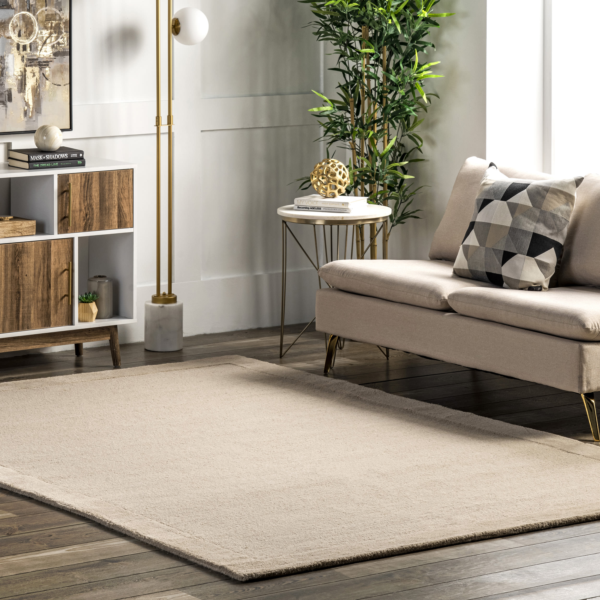 nuLOOM MTEG01B-9012 Elegance I 9 x 12 (ft) Wool Beige Rectangular Indoor Solid Area rug