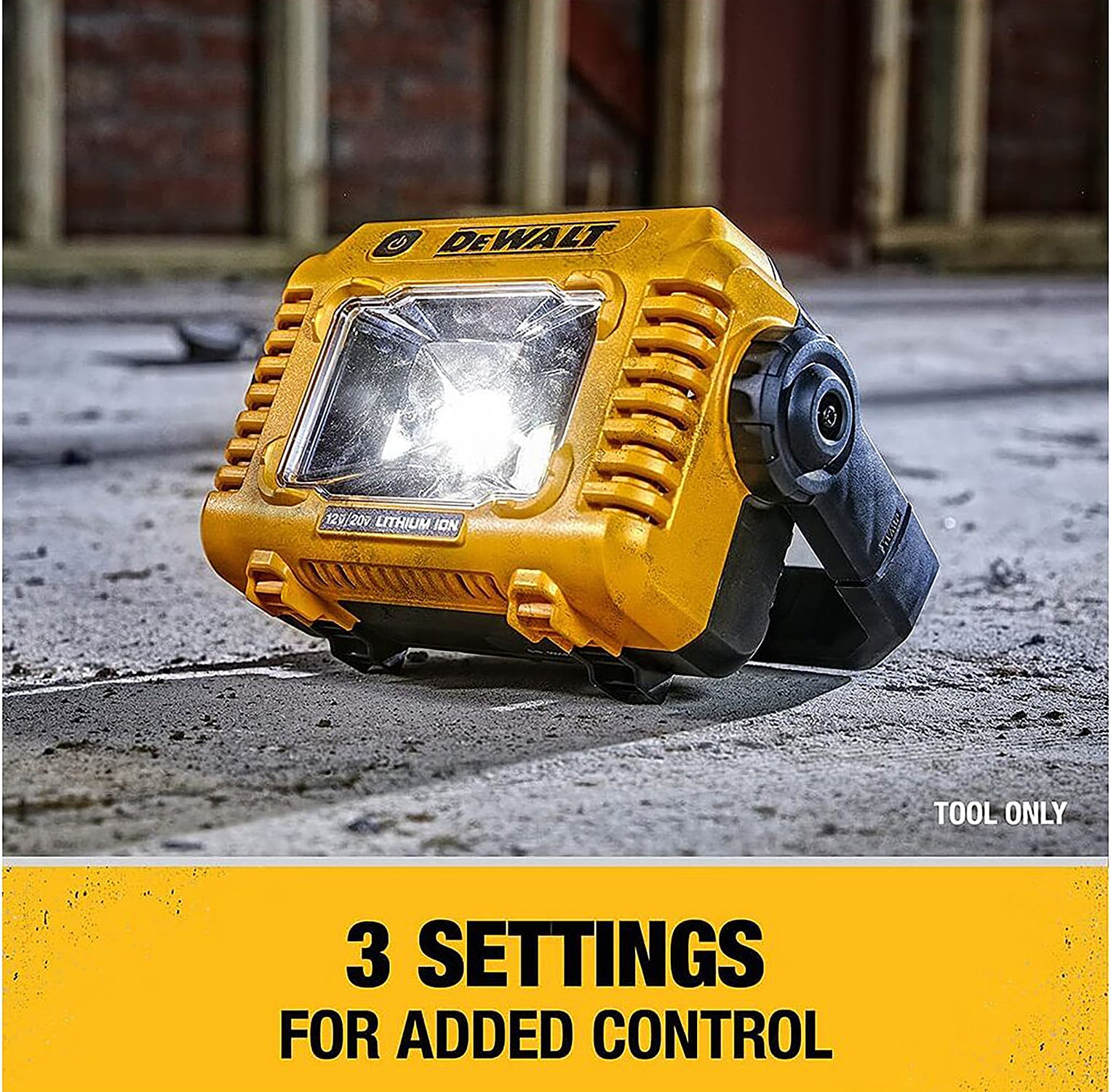 DEWALT 2000-Lumen LED Yellow Battery-operated Rechargeable