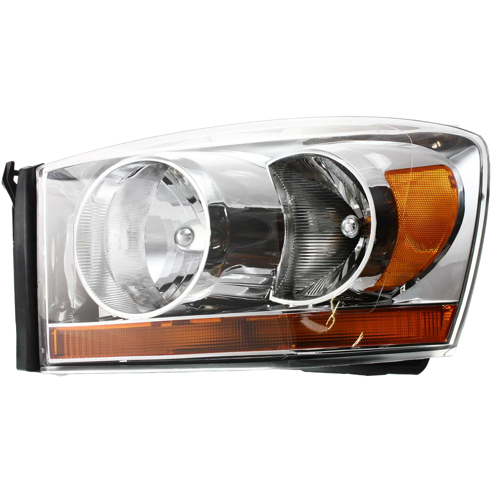 Garage-Pro JCWD100146GP Driver Side Headlight For Dodge Ram 1500 2006-2008 Halogen with Bulb(s) with Chrome Bezel with Amber Bar Replaces# 55077795ad-pfm