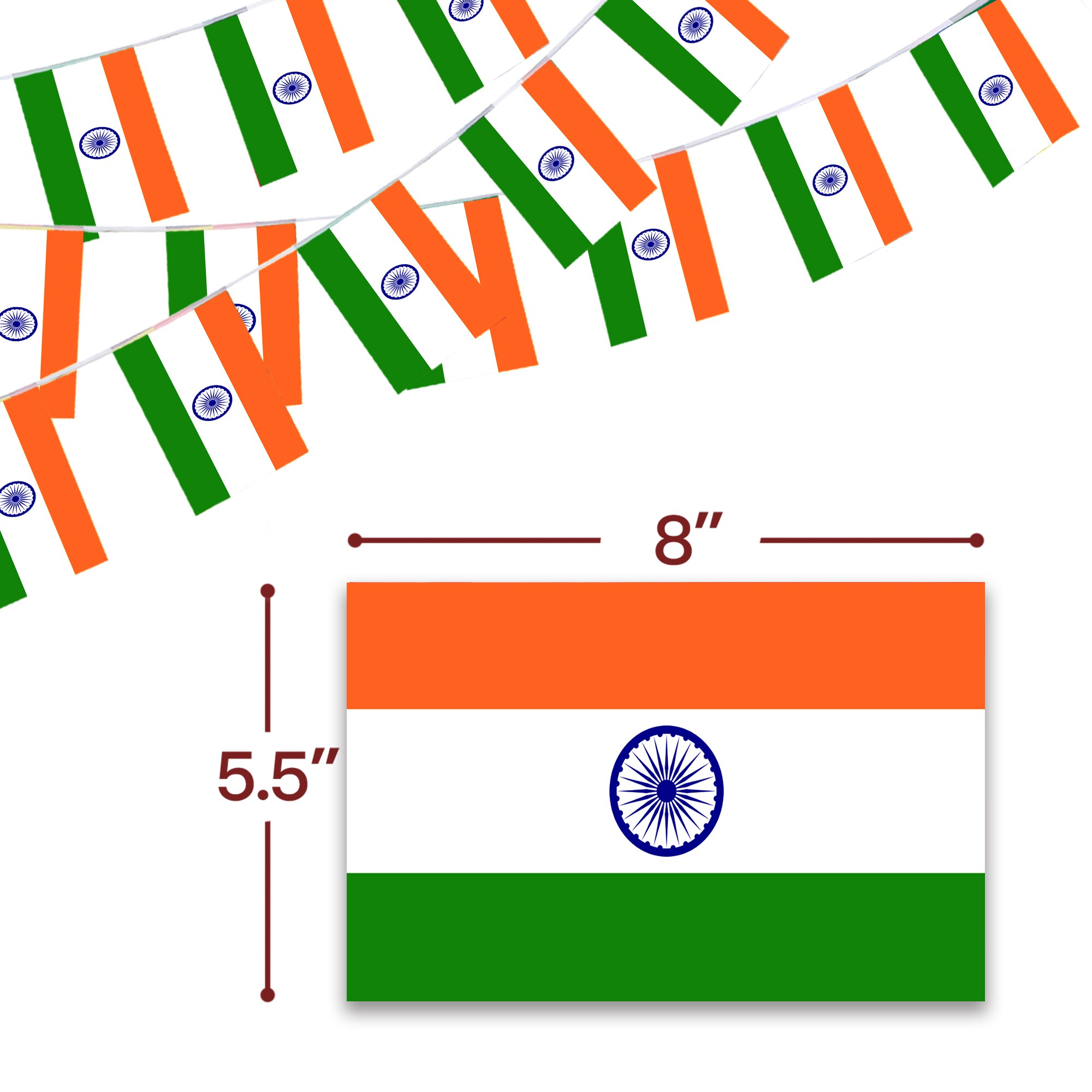 Anley India String Flag Pennant 0.46ft W x 0.67ft H International