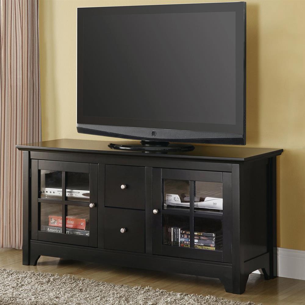 Walker Edison Transitional Black TV Cabinet (Accommodates TVs up to 60 ...