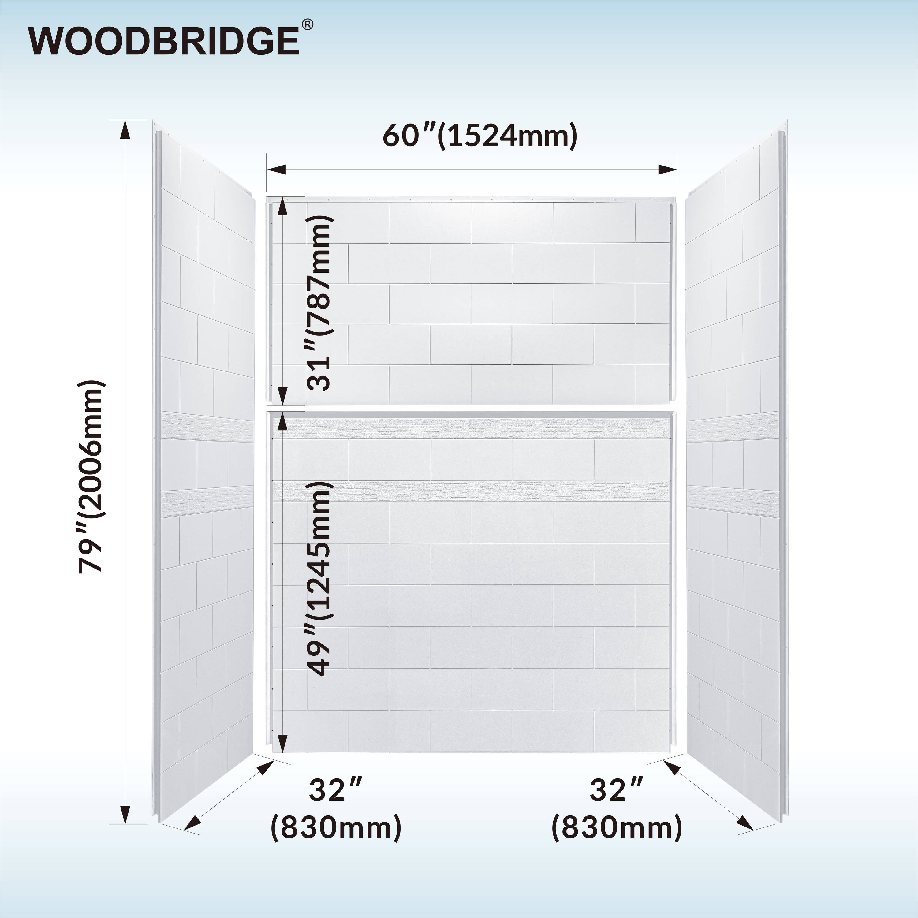 Woodbridge LSWP122 Shower-Wall-Surrounds - View #15