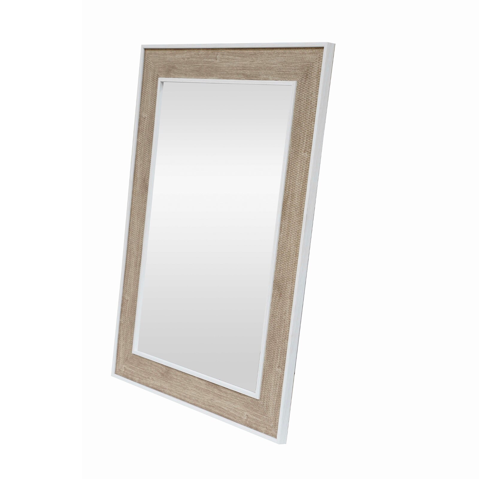 allen + roth 28-in W x 38.0-in H Rectangle Brown Framed Wall Mirror
