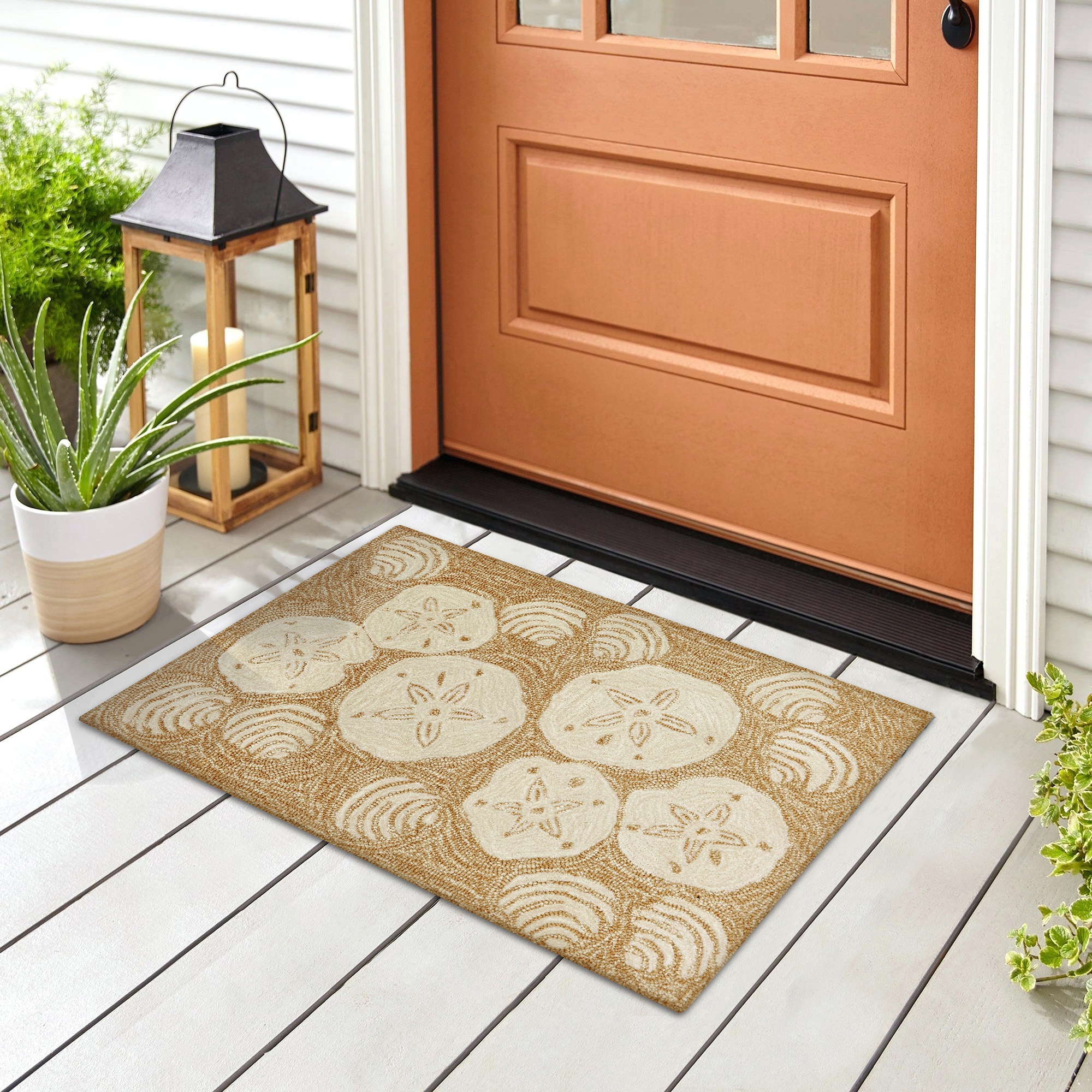 Liora Manne FTP34140822 Frontporch 3 x 4 (ft) Tufted Polyester Natural Rectangular Indoor/Outdoor Coastal Area rug