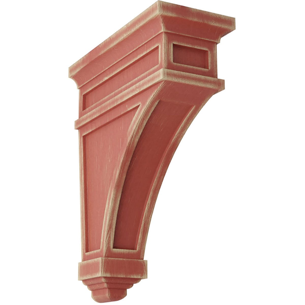 Ekena Millwork CORWD04X10X13ARRD 4.5-in x 10-in x 13.75-in Vintage Decor Finished Rubberwood Red Wood Paintable/Stainable Corbel