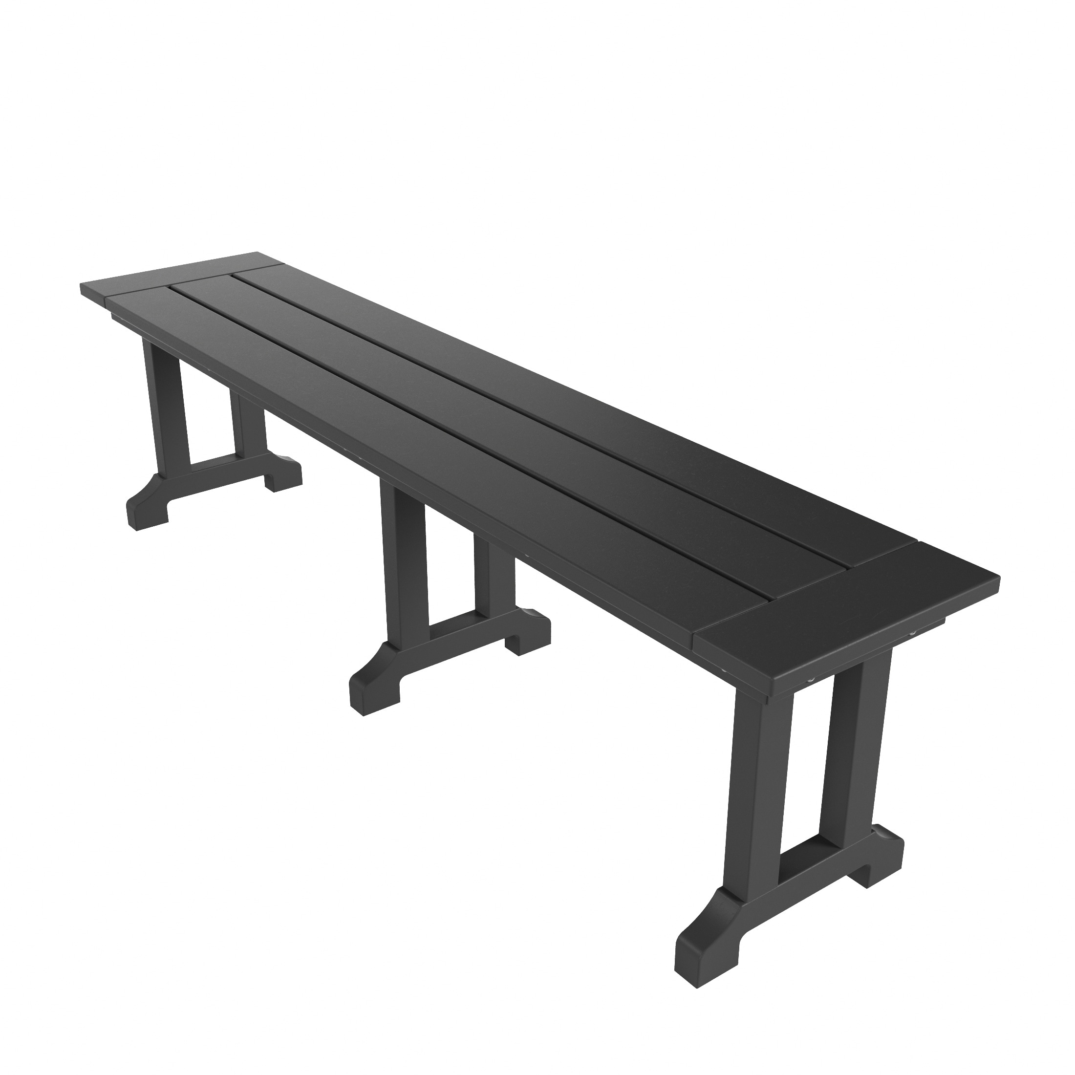Westin Furniture OP2007-GY Laguna 65-in W x 17-in H Gray Hdpe Dining Bench