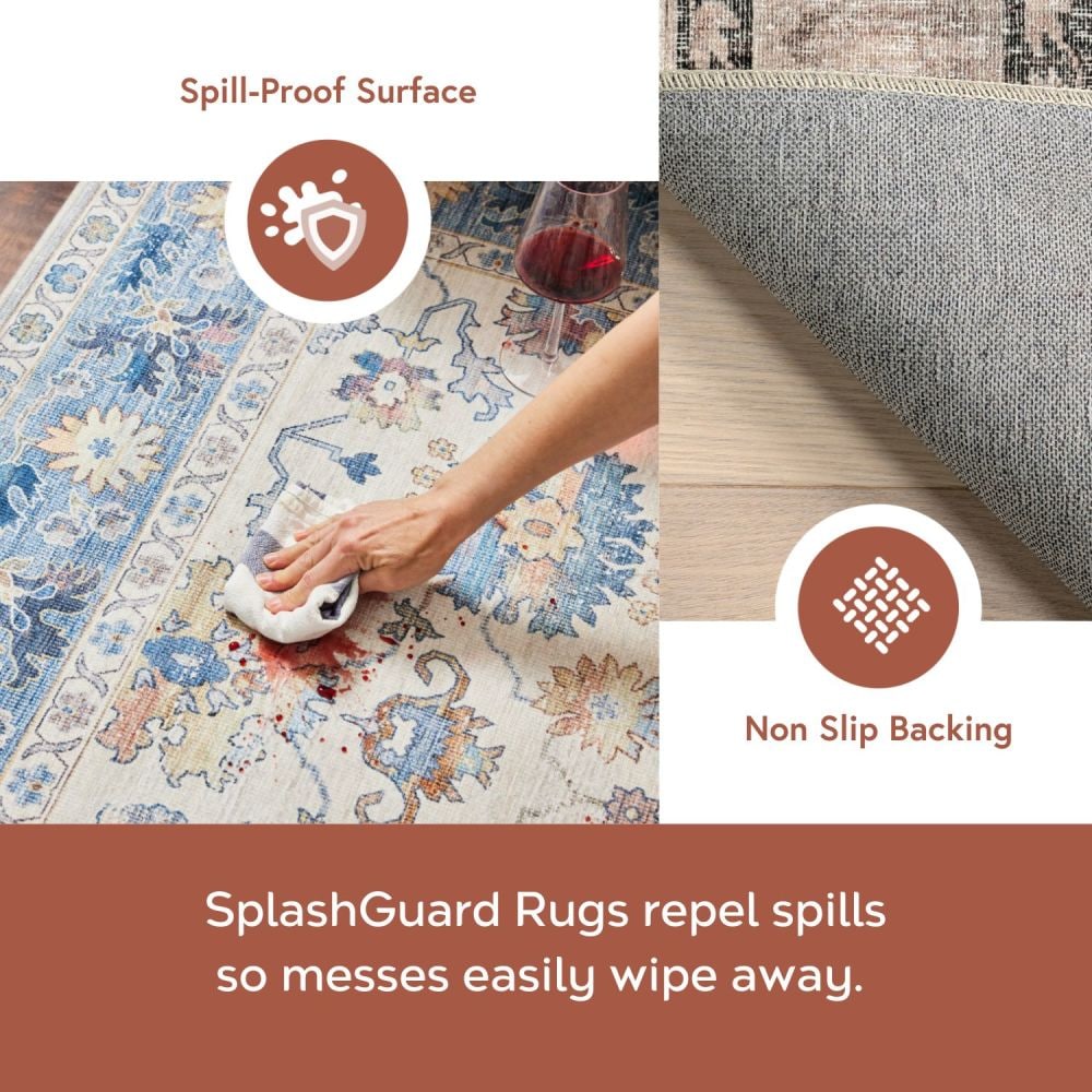 Davi Gray 9' x 12' Washable Synthetic Area Rug
