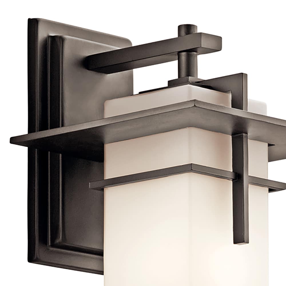 Bronze 14.75" Outdoor Wall Lantern with Opal Glass