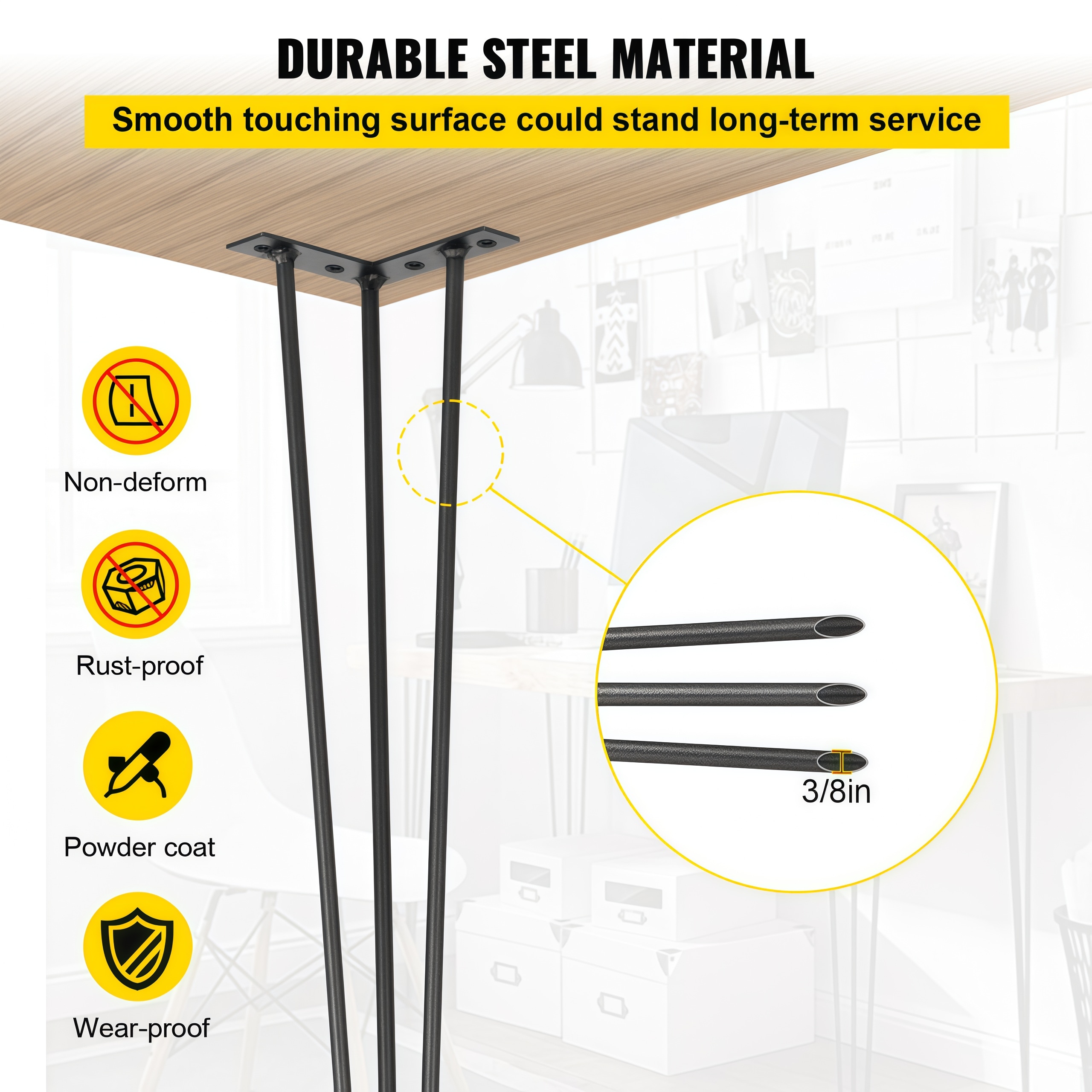 Numhew NHSEAN5870 Wood-Table-Legs - View #5