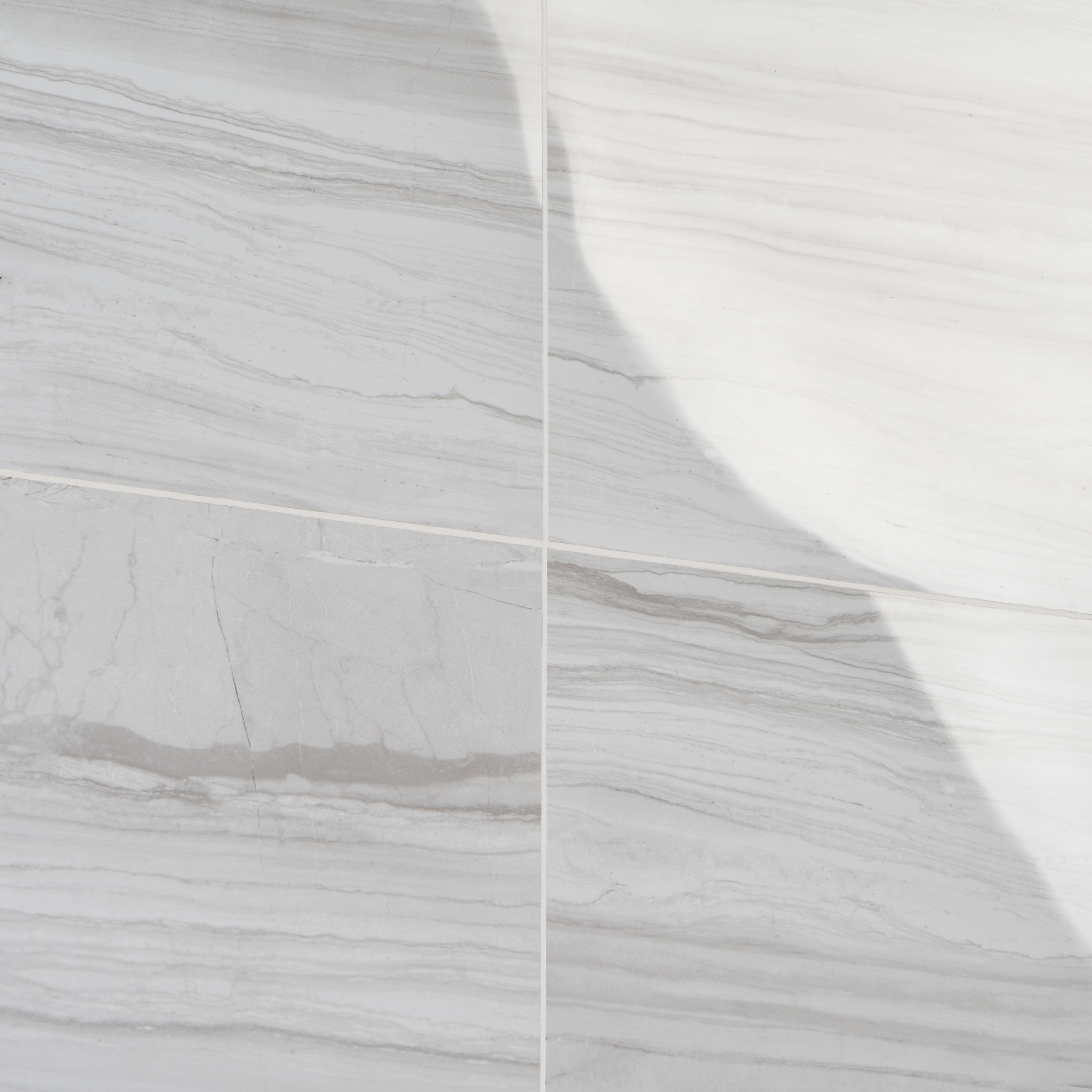 Luminus White Polished Marble Look Large Format Porcelain Tile