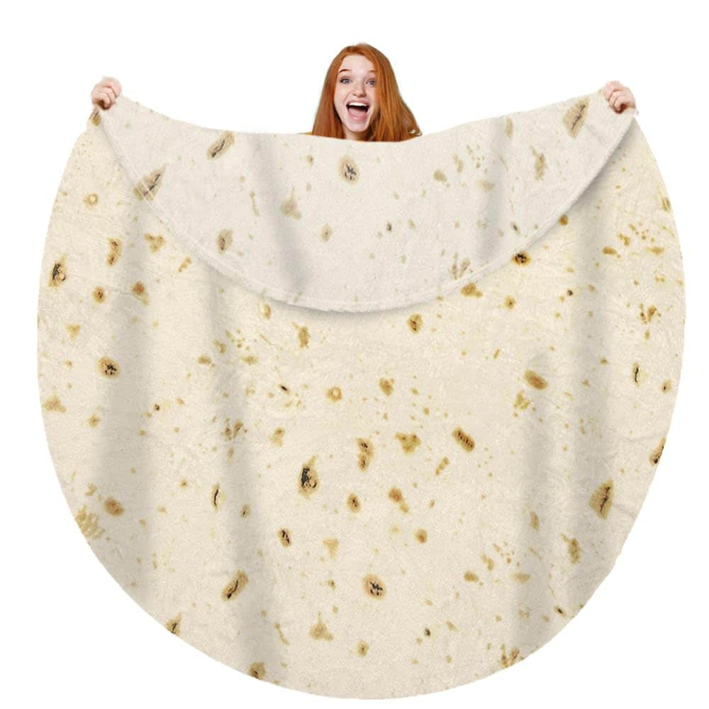 Yichuhaoxi  Tortilla Blanket Double Sided Realistic Food Pattern Fleece Throw Blanket 71 inches Large Size for Adults and Kids