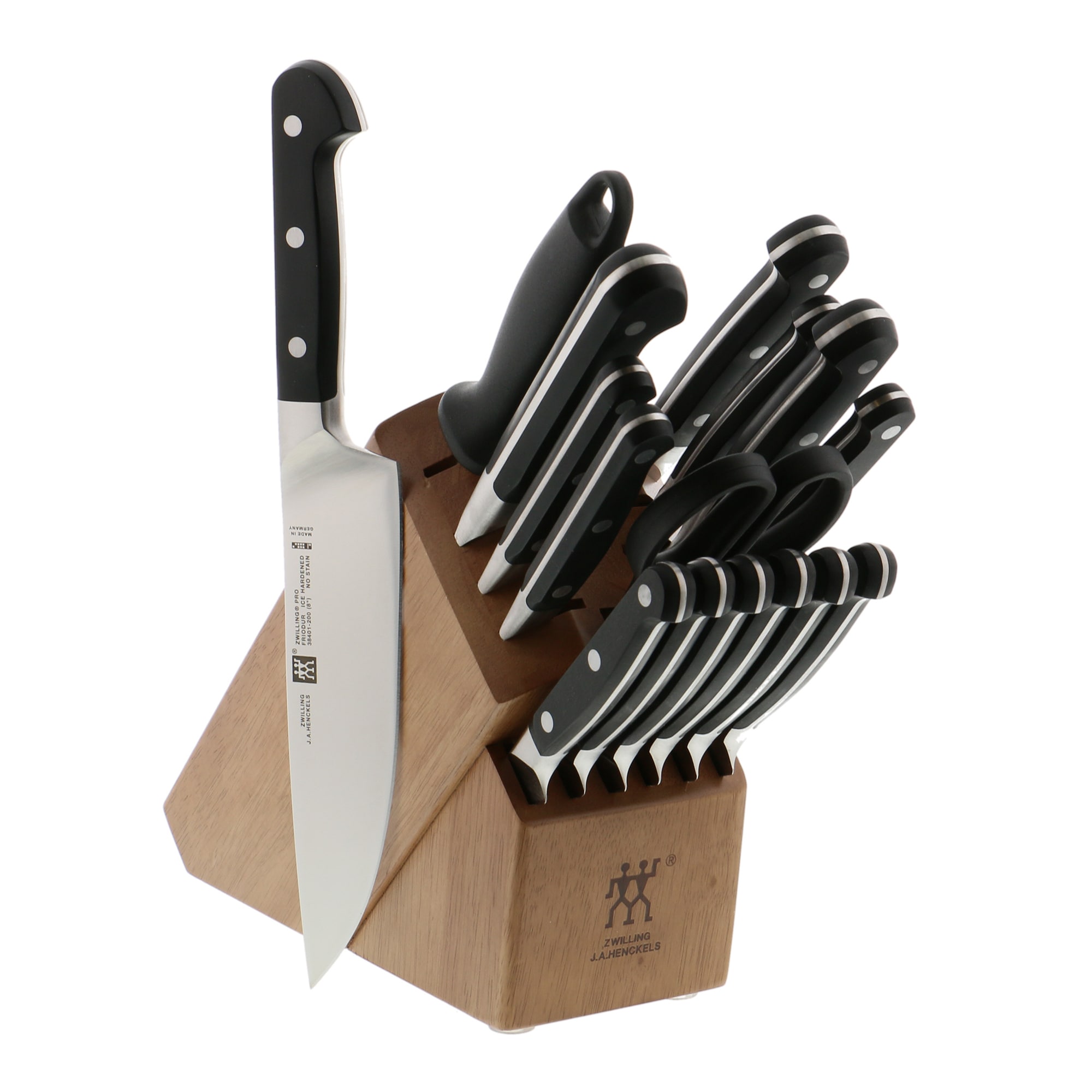 Zwilling ZWILLING Pro 17-pc Knife Block Set - Stainless Steel - Dishwasher  Safe - Includes Peeling, Paring, Utility, Santoku, Chef's, Bread Knives in  the Cutlery department at