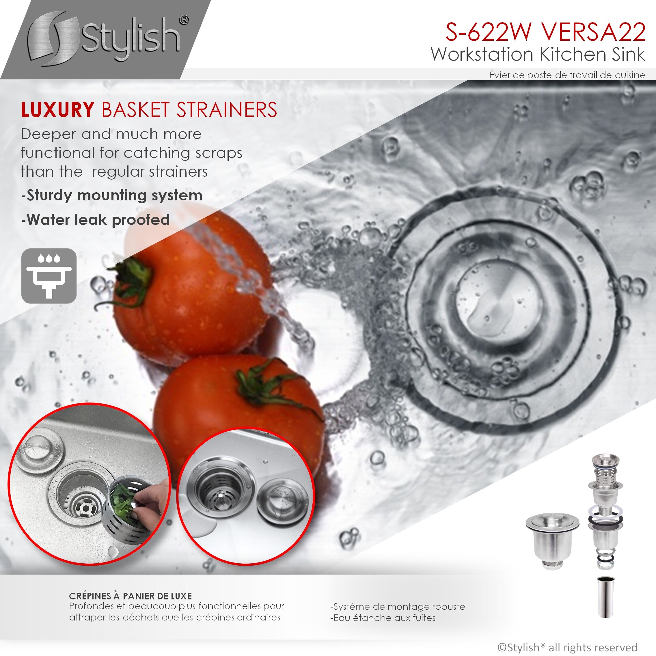 Stylish S-622W1 Kitchen-Sinks - View #12
