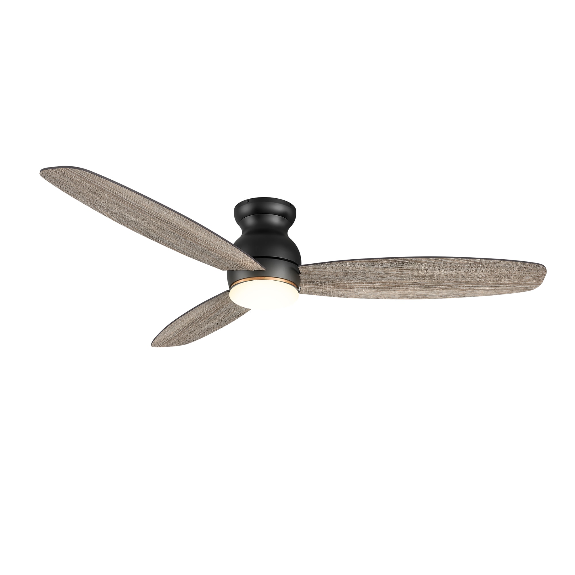 CARRO USA Trendsetter 60-in Black with Wooden/Walnut Blades Indoor/Outdoor Flush Mount Smart Ceiling Fan with Light and Remote (3-Blade) LS603Q-L12-BG-1 Sansujyuku sansujyuku.com