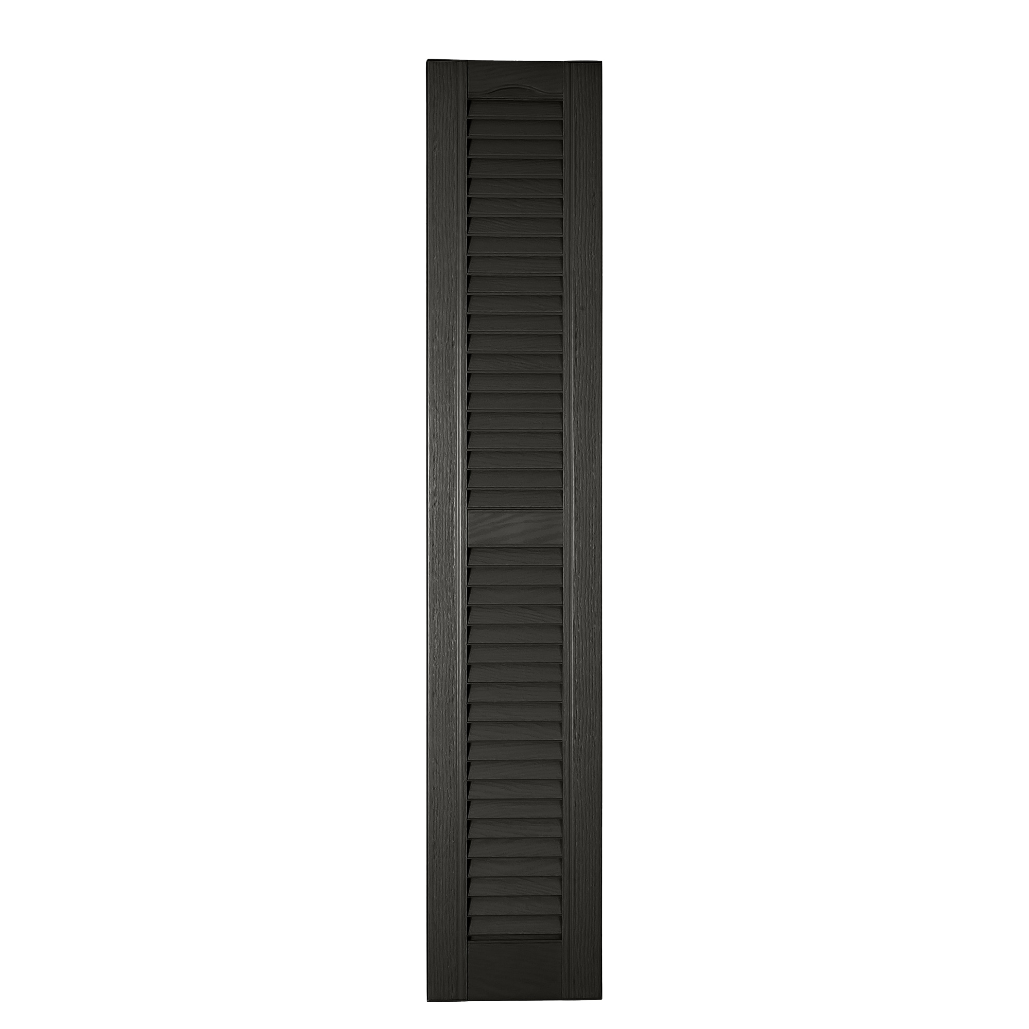 RELIABILT LVRCT0982002 9-in W x 82-in H Black Louvered Polypropylene Exterior Shutters ( 2 -Pack )