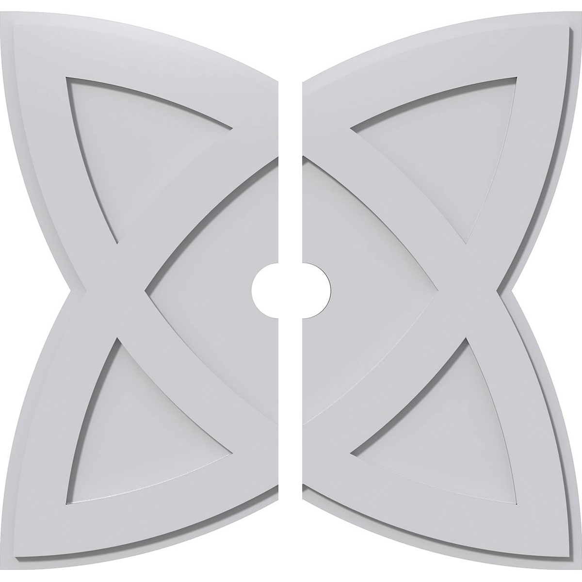 Ekena Millwork CMP30CM2-03000 Cosmo 30-in W x 30-in L Contemporary White PVC Split Ceiling Medallion