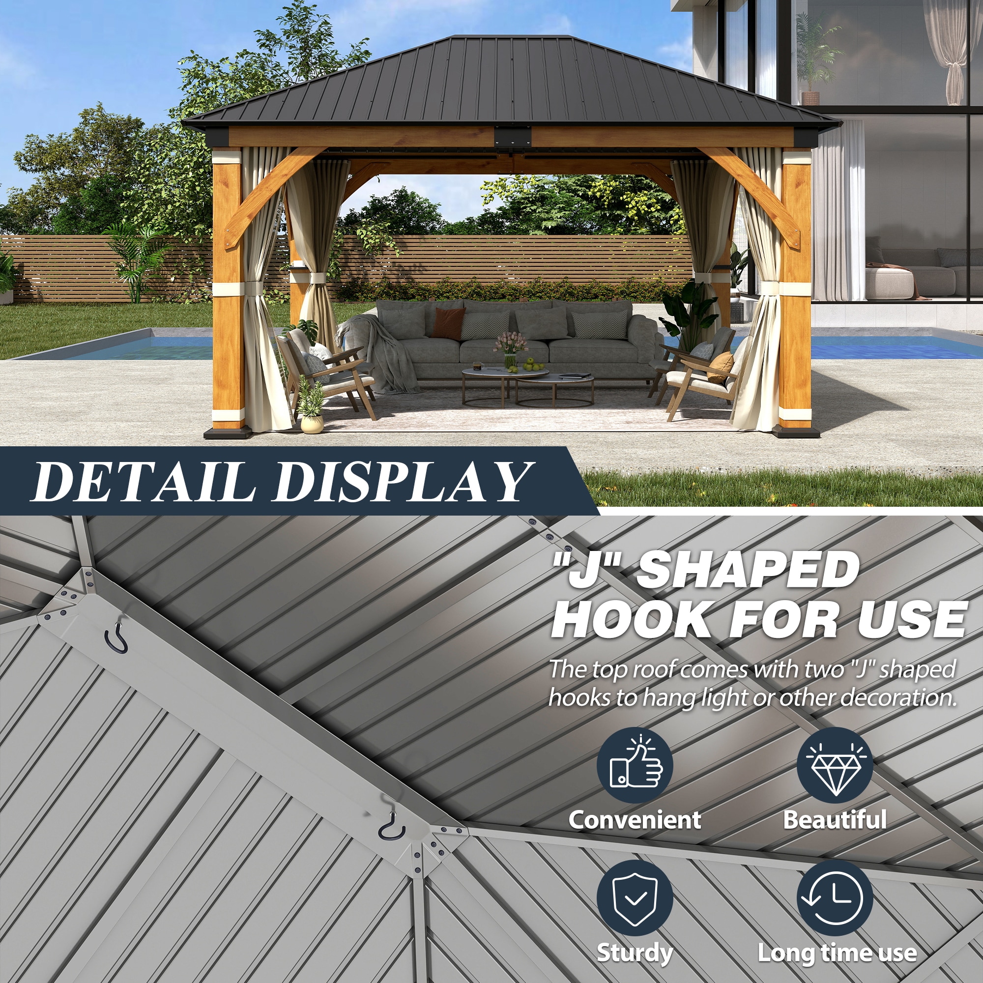 Coveronics LW-SWG-WB-1315 Wood-Resin-Gazebos - View #3