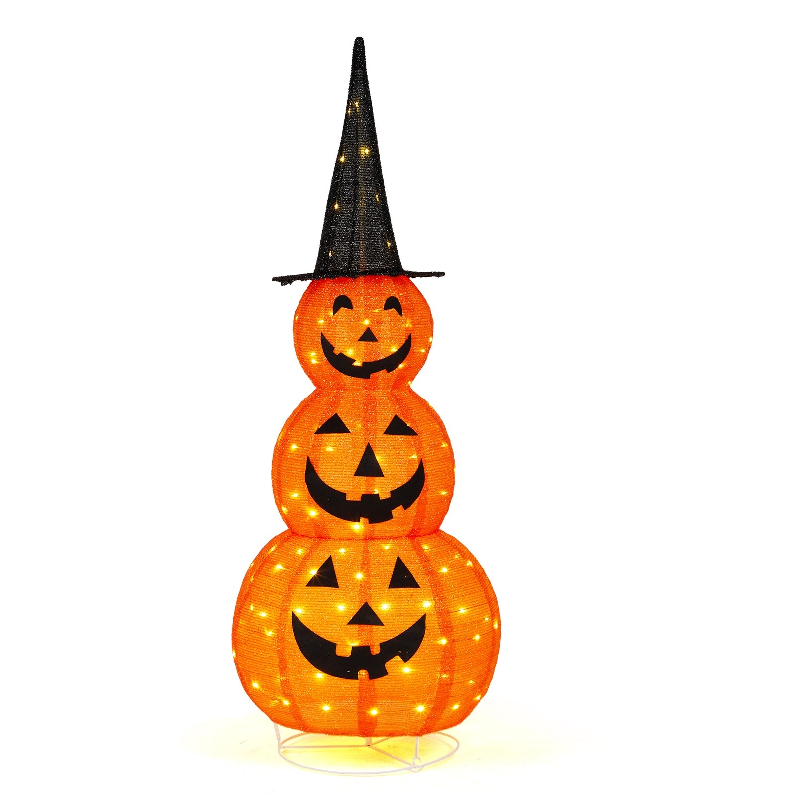 Numhew 60in H 100 Light Pop Up Orange Pumpkin Decoration