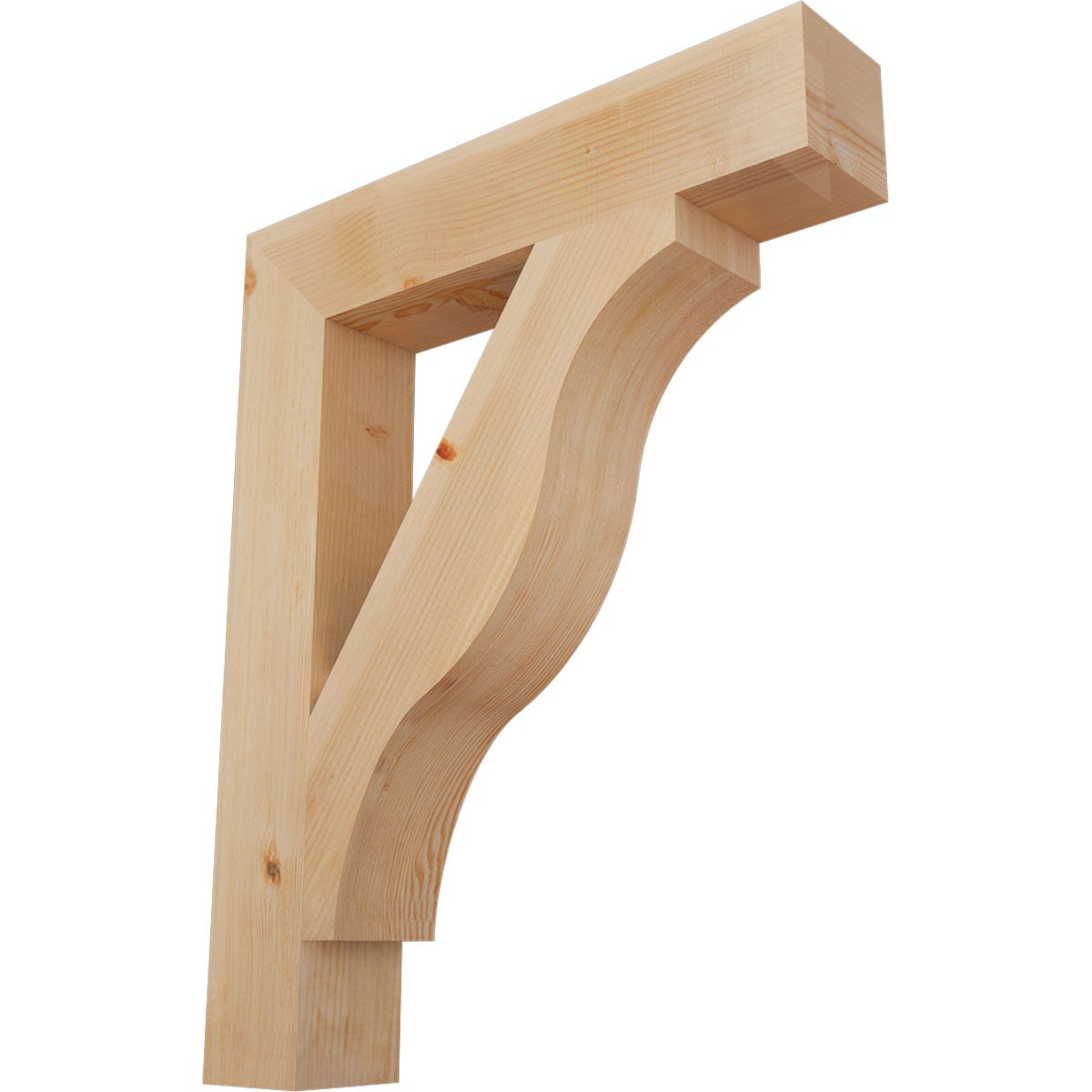 Ekena Millwork BKT06X32X40FST05SDF Funston Block Smooth 5-1/2-in x 32-in x 40-in Douglas fir Brown Wood Standard bracket