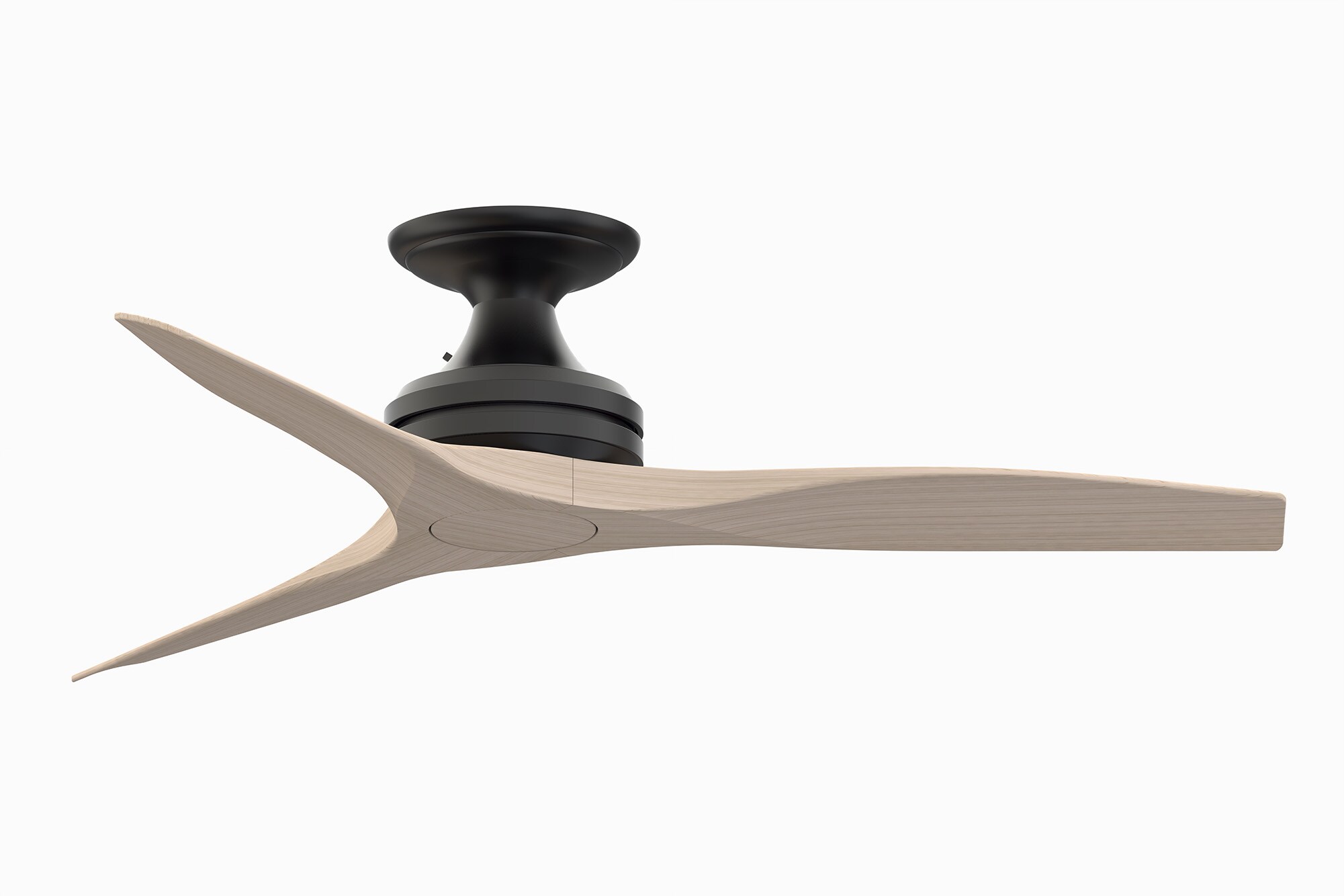 Fanimation FP6721BBL-48WW-F Spitfire 48-in Outdoor Flush Mount Black with White Washed Blades Propeller Ceiling Fan Light Kit Compatible - Remote Included ( 3 -Blade )