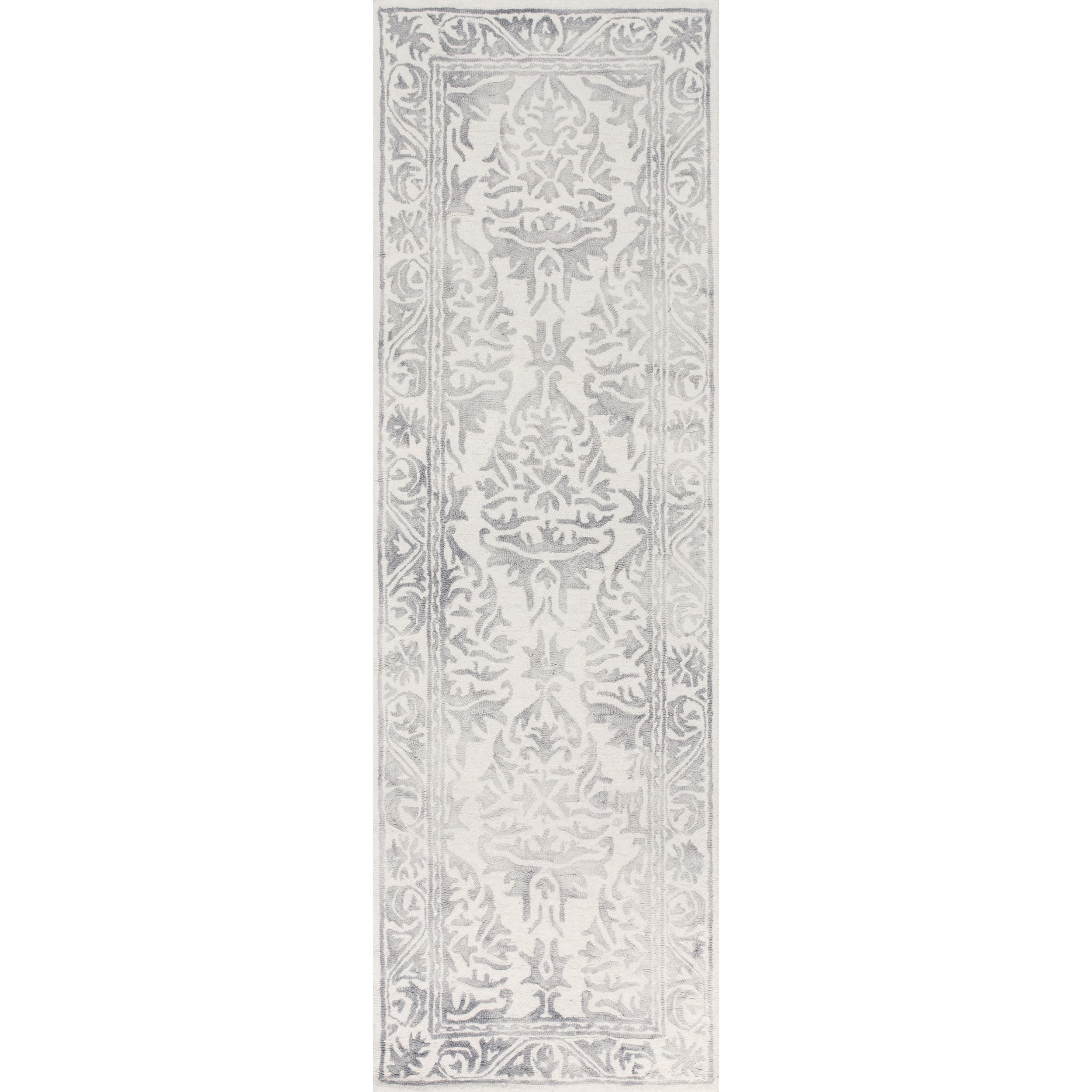 nuLOOM VCDD03B-26012 Krause 2 x 12 (ft) Wool Gray Rectangular Indoor Border Runner rug