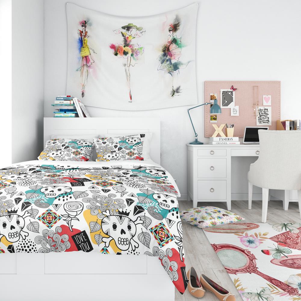 Designart BED18681-T N/AN/A 3 -Piece Blue Twin Duvet cover Set