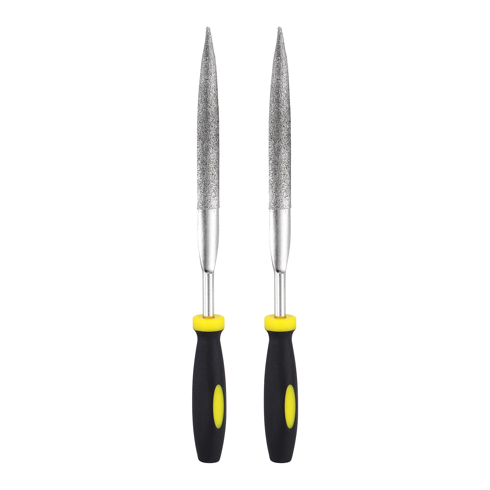 Harfington 2pcs Diamond File 5 x 175mm 120 Grit Diamond Needle Half Round Files for Metal Glass Wood Stone Grinding Polishing Engraving