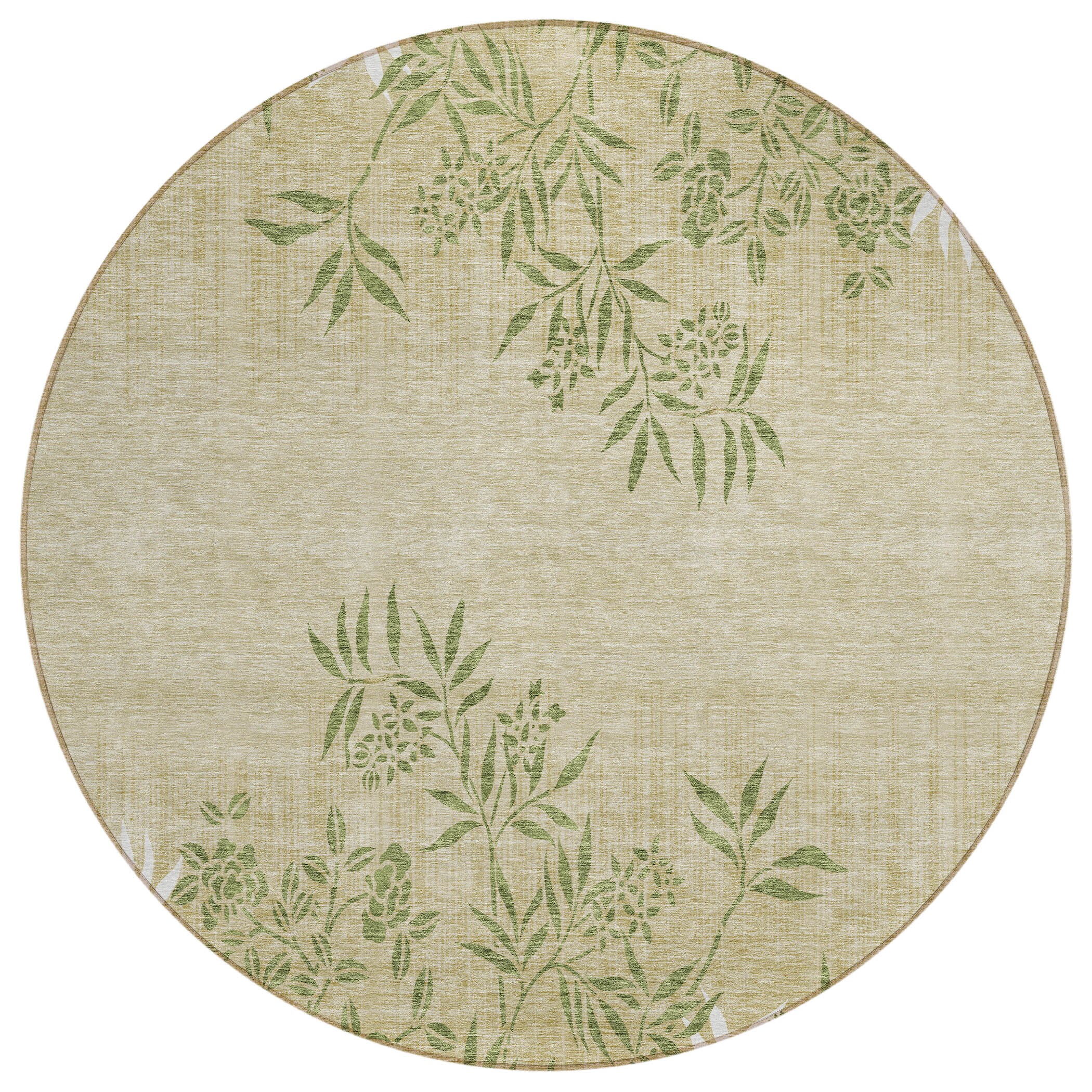 Addison Rugs ACN673KH8RO Chantille ACN673KH 8 x 8 (ft) Polyester Khaki Round Indoor/Outdoor Geometric Machine washable Area rug