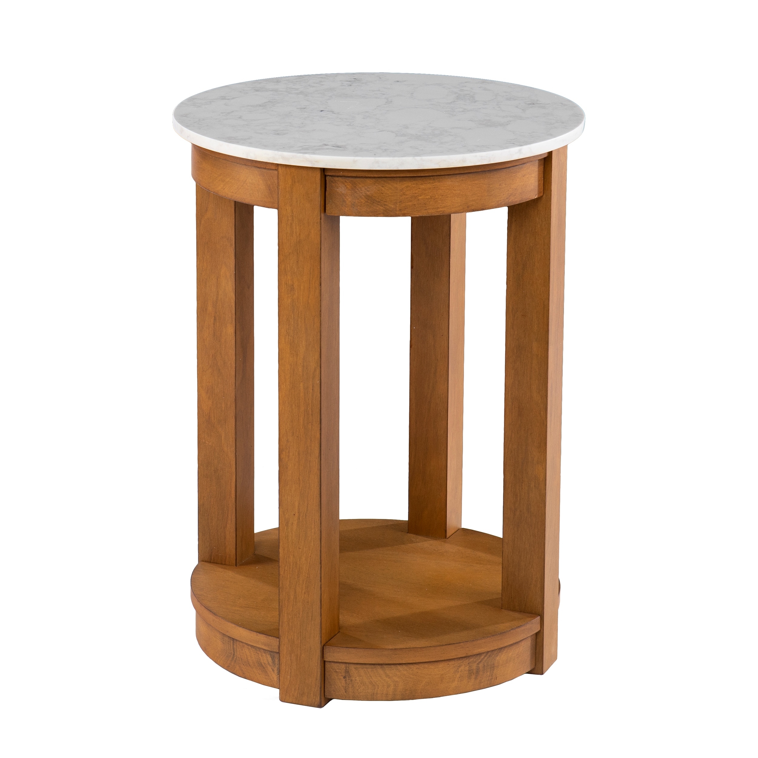 Boston Loft Furnishings ATG2084011CK Rilarhe 16-in W x 22-in H White and natural Concrete Round Casual End Table with Storage Assembly Required