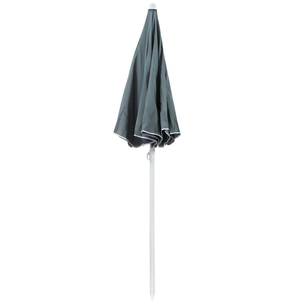 Sunnydaze Decor Gray Hexagon Beach Umbrella - 6.50 Feet Tall, Polyester ...