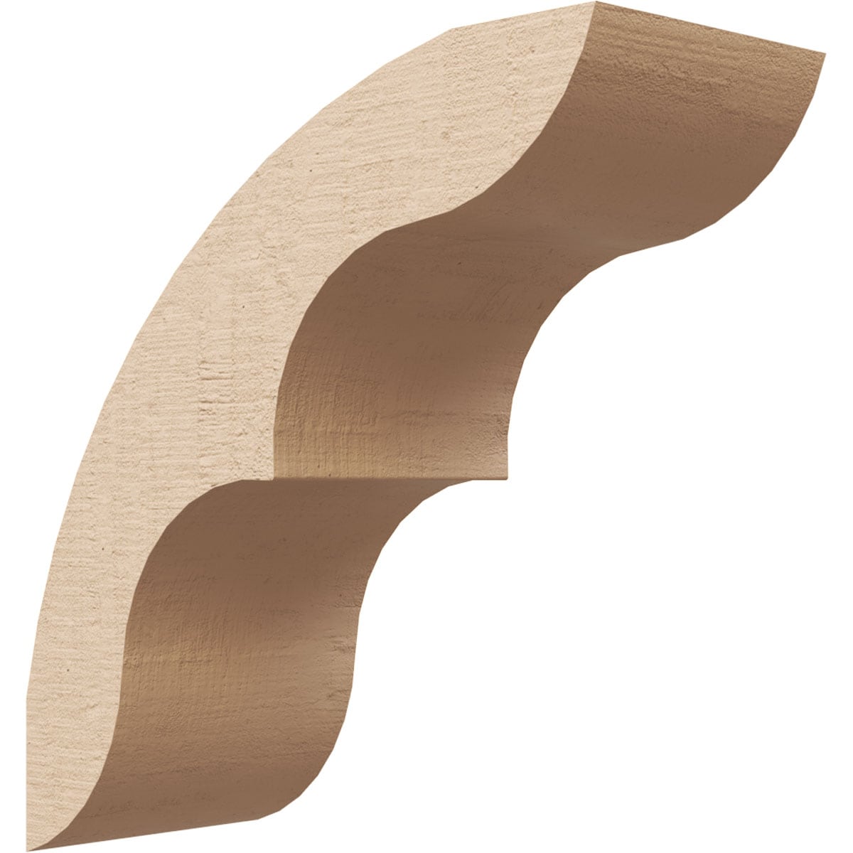 Ekena Millwork BRCUR05X12X12OZKRCPR 5-in x 12-in x 12-in Primed Urethane Ozark Rough Cedar Woodgrain TimberThane Knee Brace