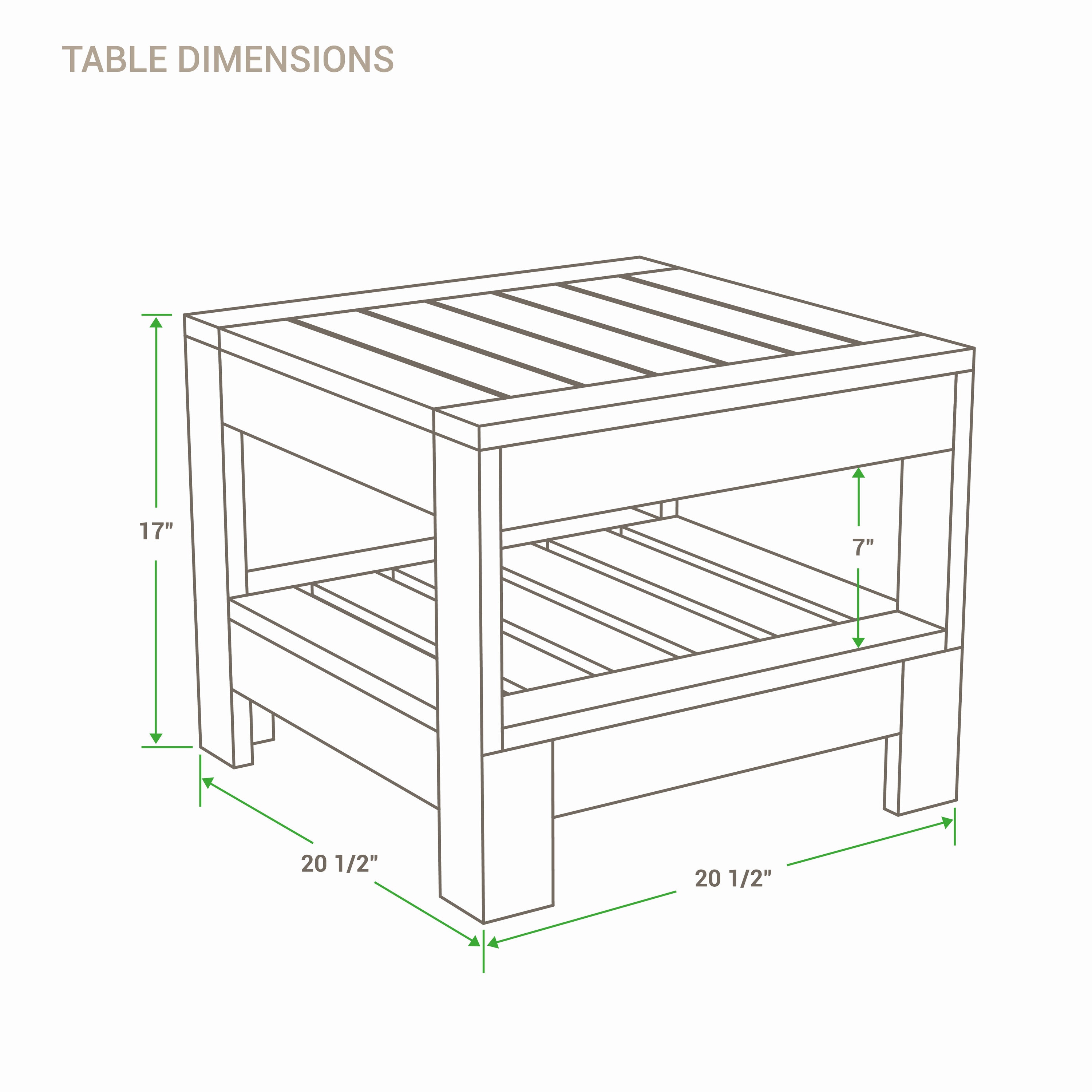 Cambridge Casual Logan Square Outdoor End Table 20.5-in W X 20.5-in L 