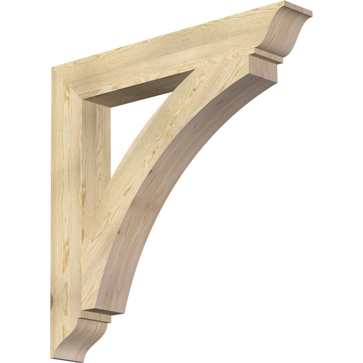 Ekena Millwork BKT06X42X42THR01RDF Thorton traditional rough sawn 6-in x 42-in x 42-in Douglas fir Brown Wood Standard bracket