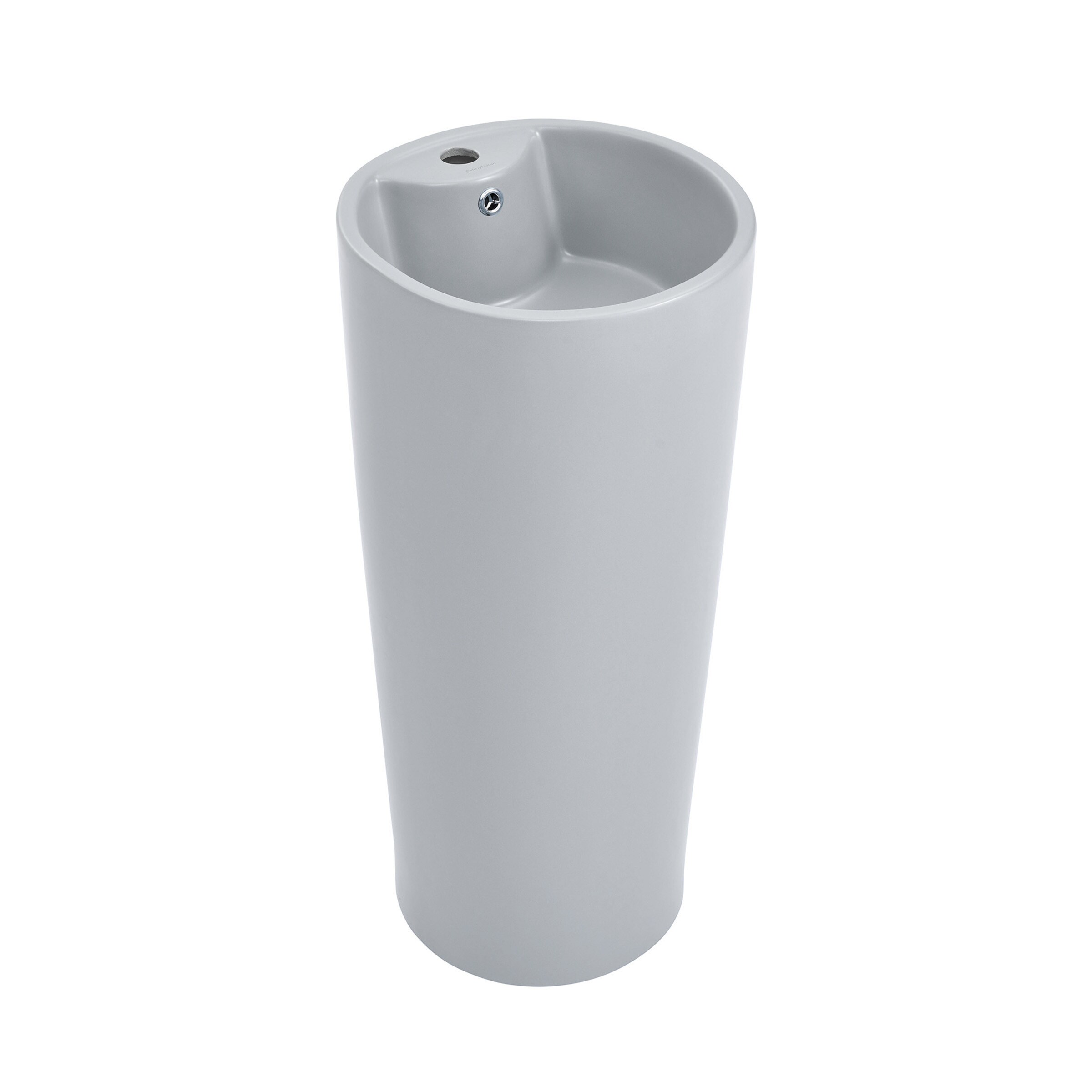 Swiss Madison SM-25-PSTRO06GY Trocadero Ceramic Modern Matte Grey Pedestal Sink Combo ( 16-in x 16-in x 34-in )