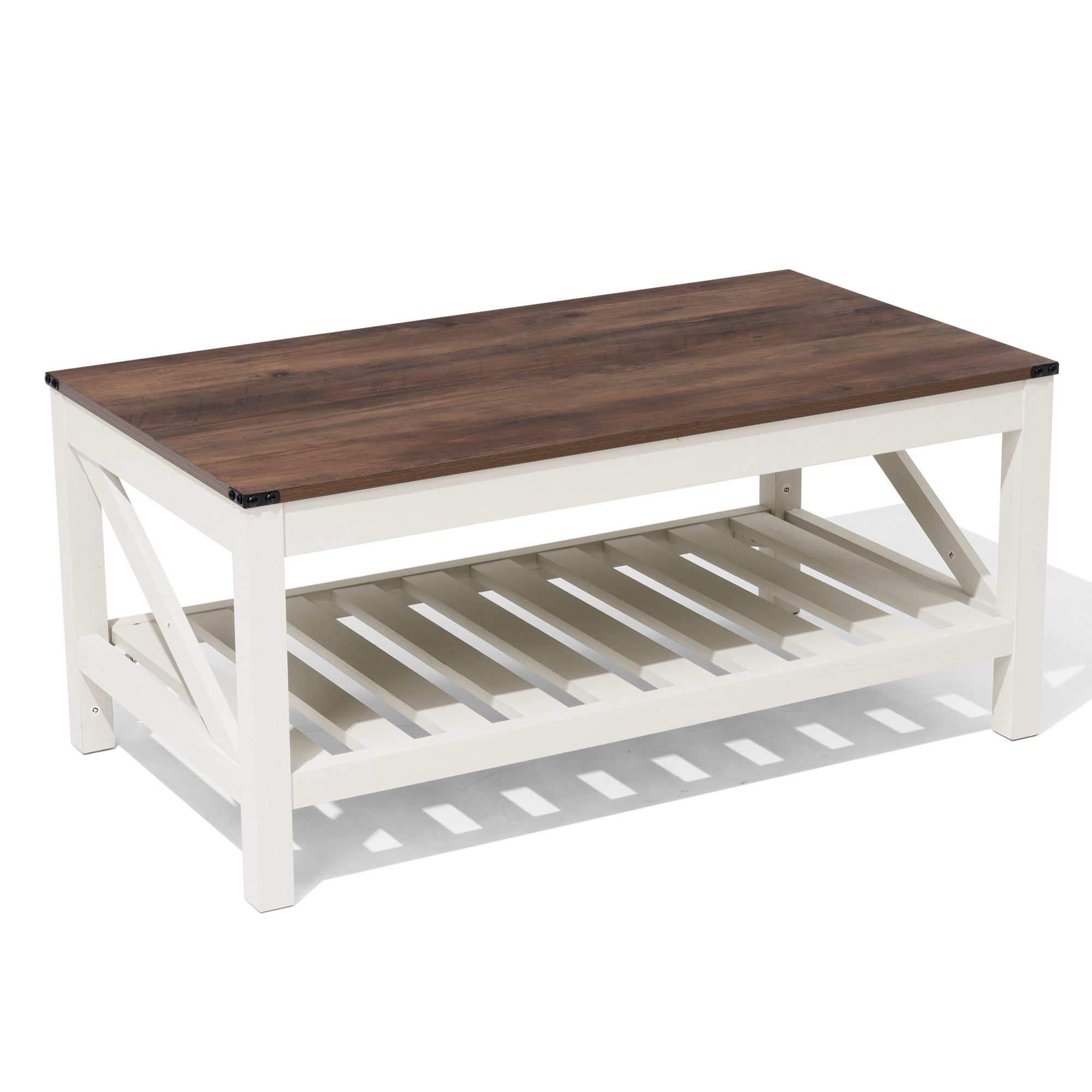 Crestlive Products CL-CT002BRN Brown MDF Modern Coffee Table with Storage