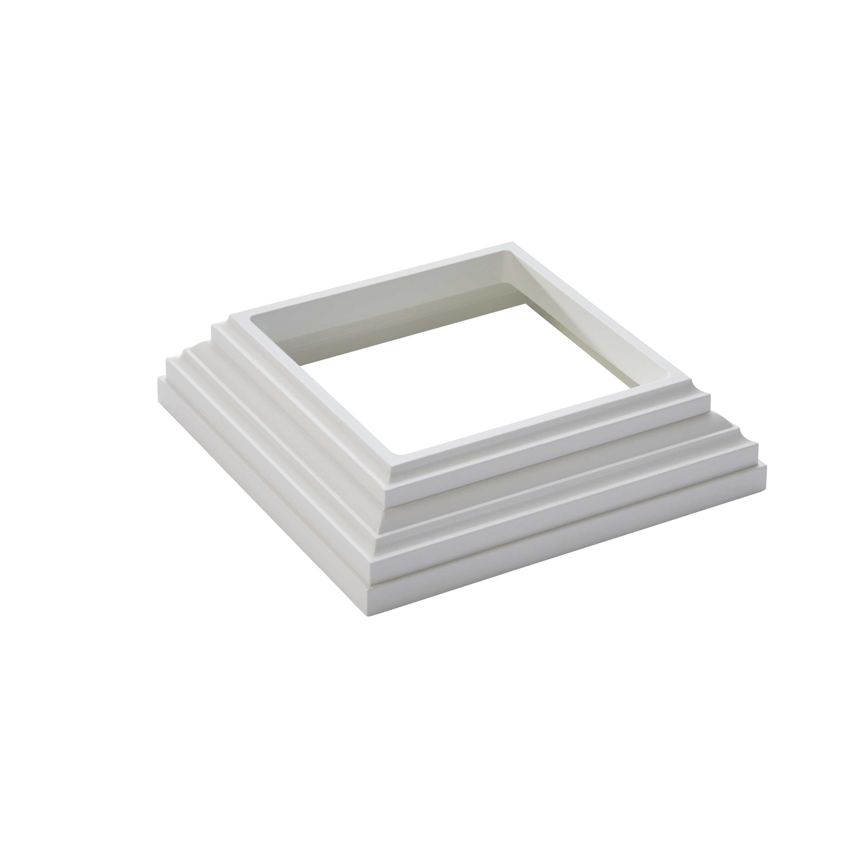TimberTech 4-in x 4-in Matte White Vinyl Deck post base trim