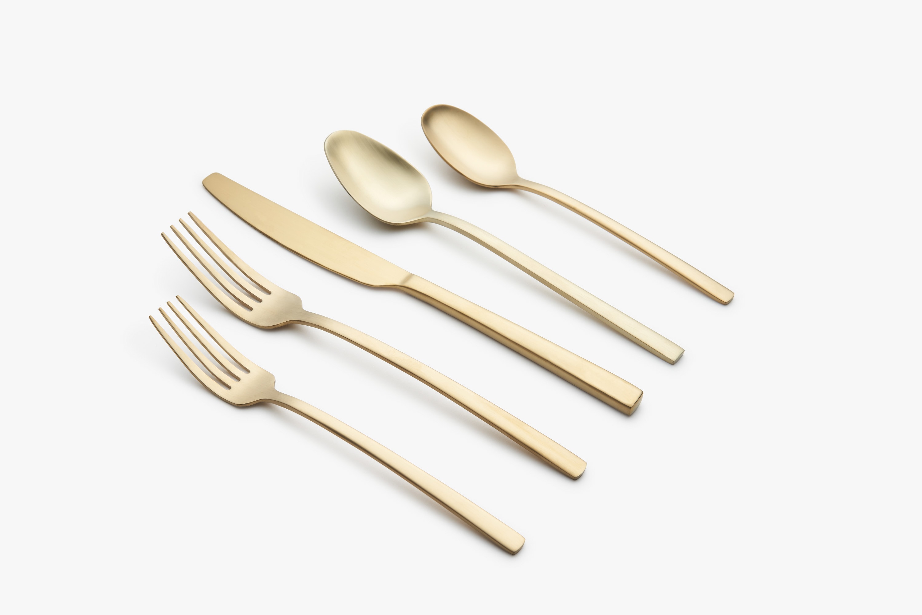 Cambridge Beacon Gold Satin 20-Pieces Brushed Modern Flatware ...