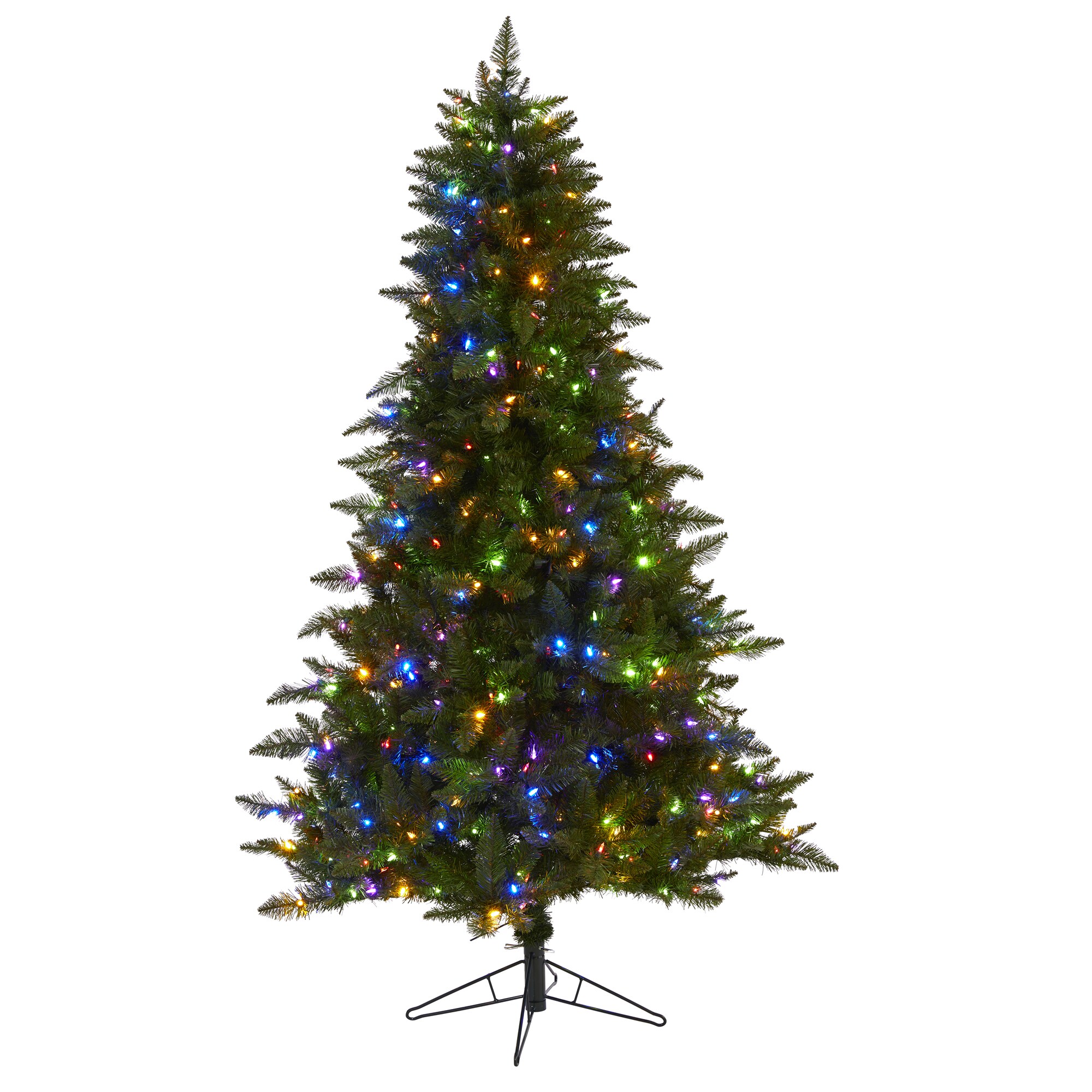 Nearly Natural 6.5-ft Spruce Pre-lit Artificial Christmas Tree with LED ...