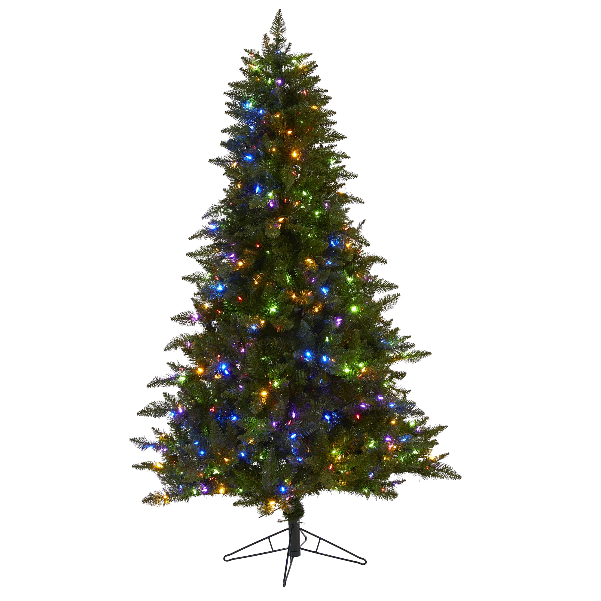 Nearly Natural T1457 6.5-ft Spruce Pre-lit Artificial Christmas Tree with Multicolor LED Lights