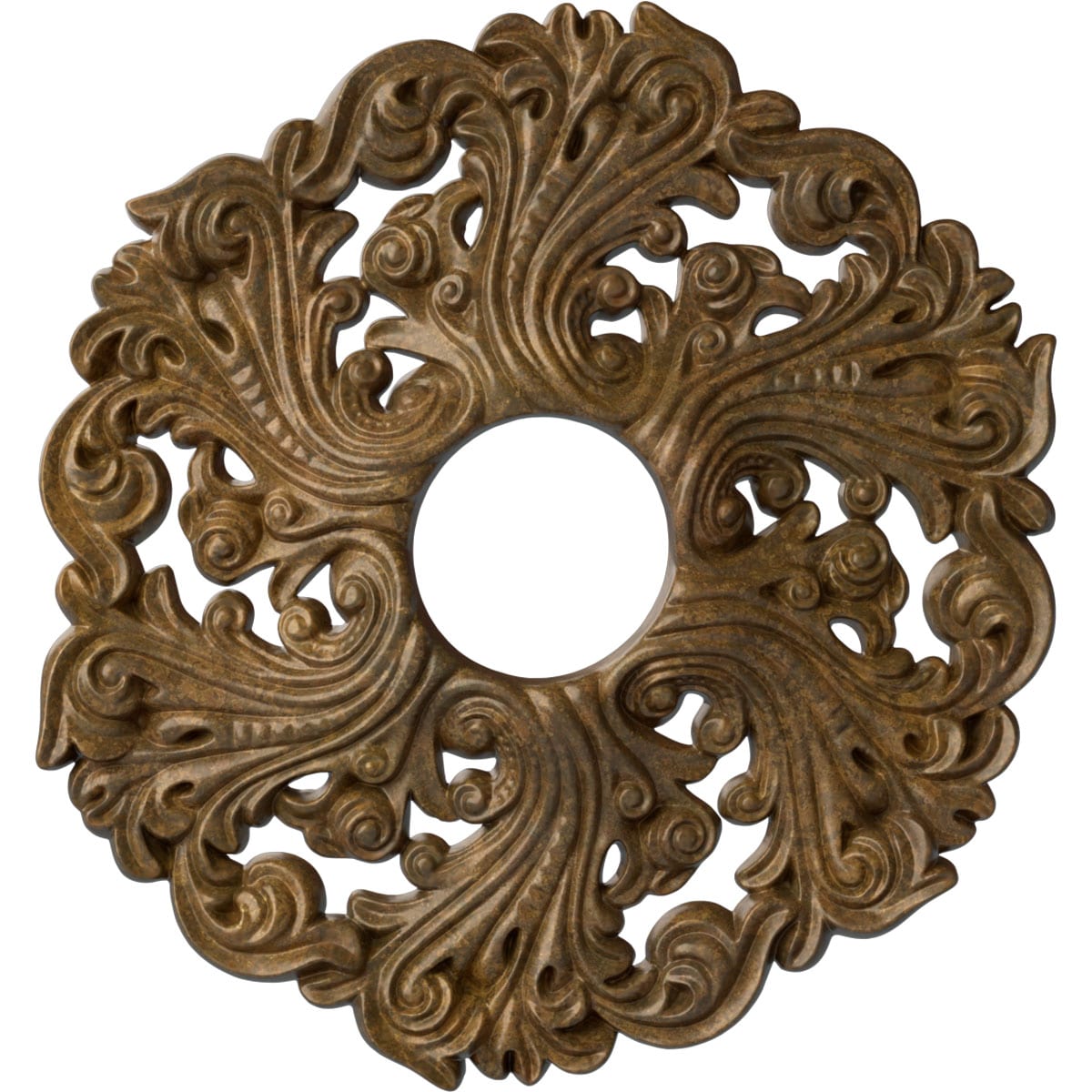 Ekena Millwork CM19ORRZS Orrington 19.625-in W x 19.625-in L Painted Rubbed Bronze Polyurethane Whole Ceiling Medallion