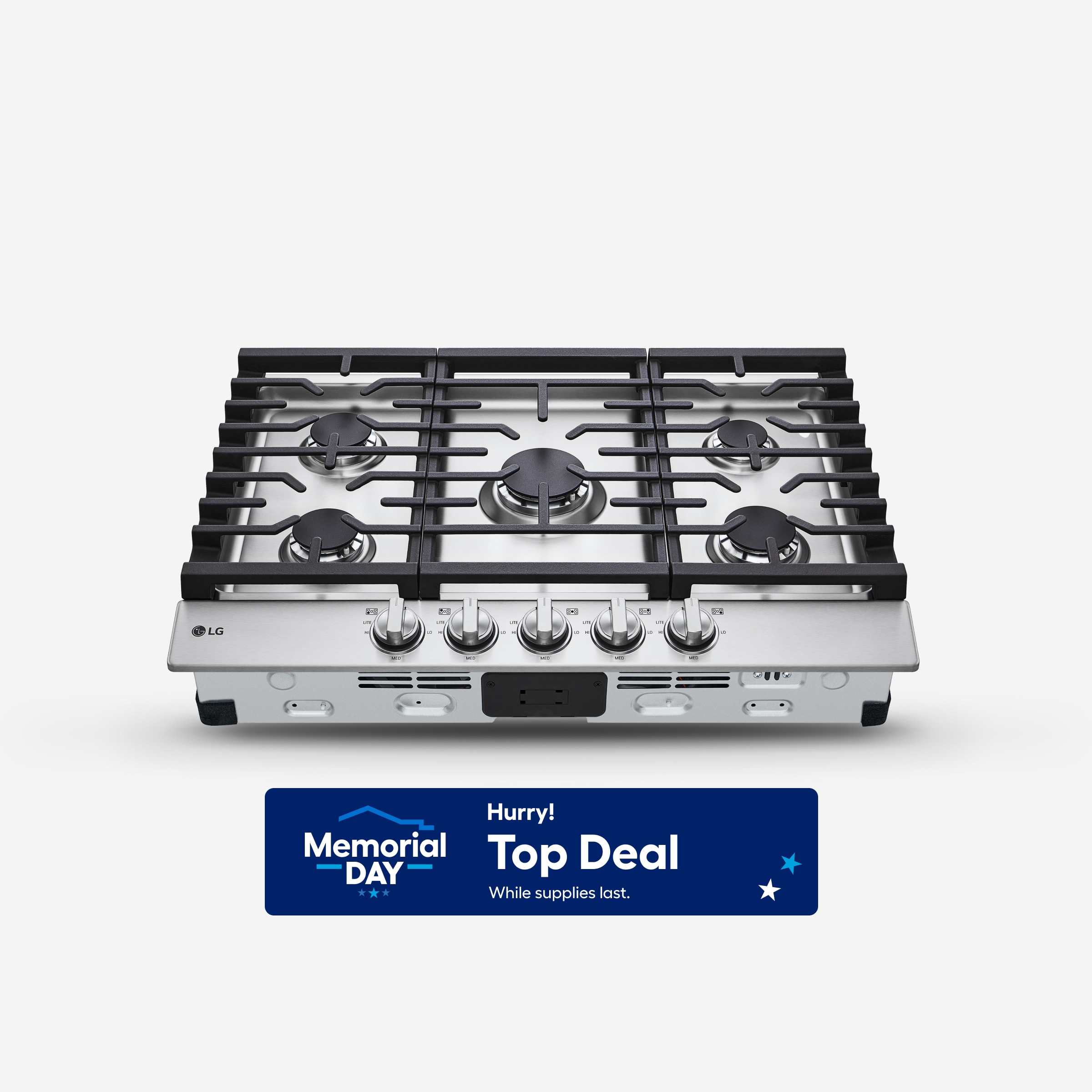 LG CBGJ3023S 30-in 5 burners Stainless steel Gas Cooktop