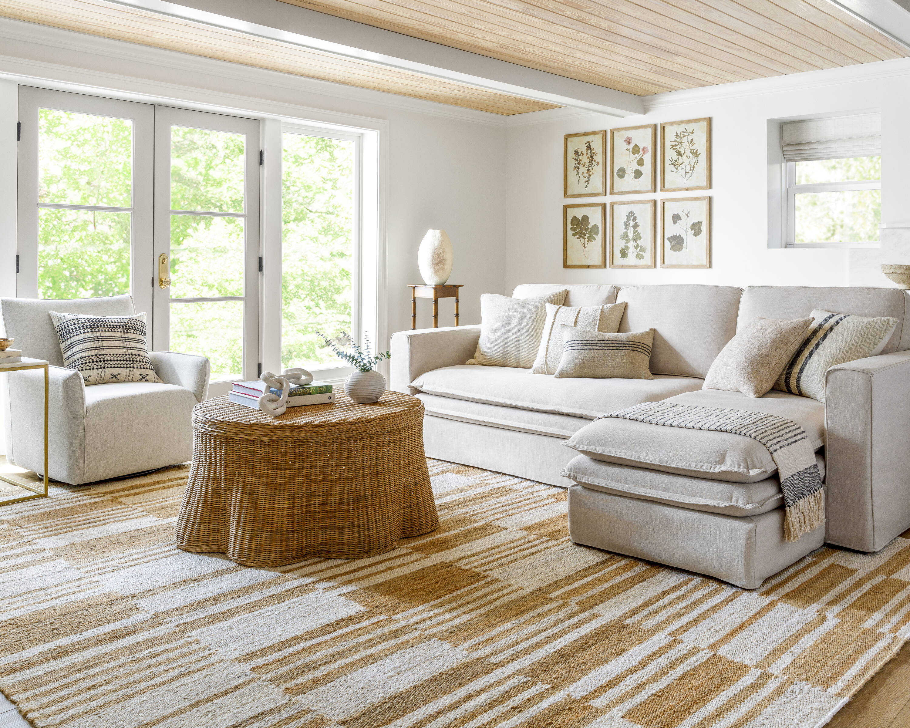 Livabliss BOKY2307-23 Becki Owens Kamey 2 x 3 (ft) Tufted Jute Orange Rectangular Indoor Stripe Area rug