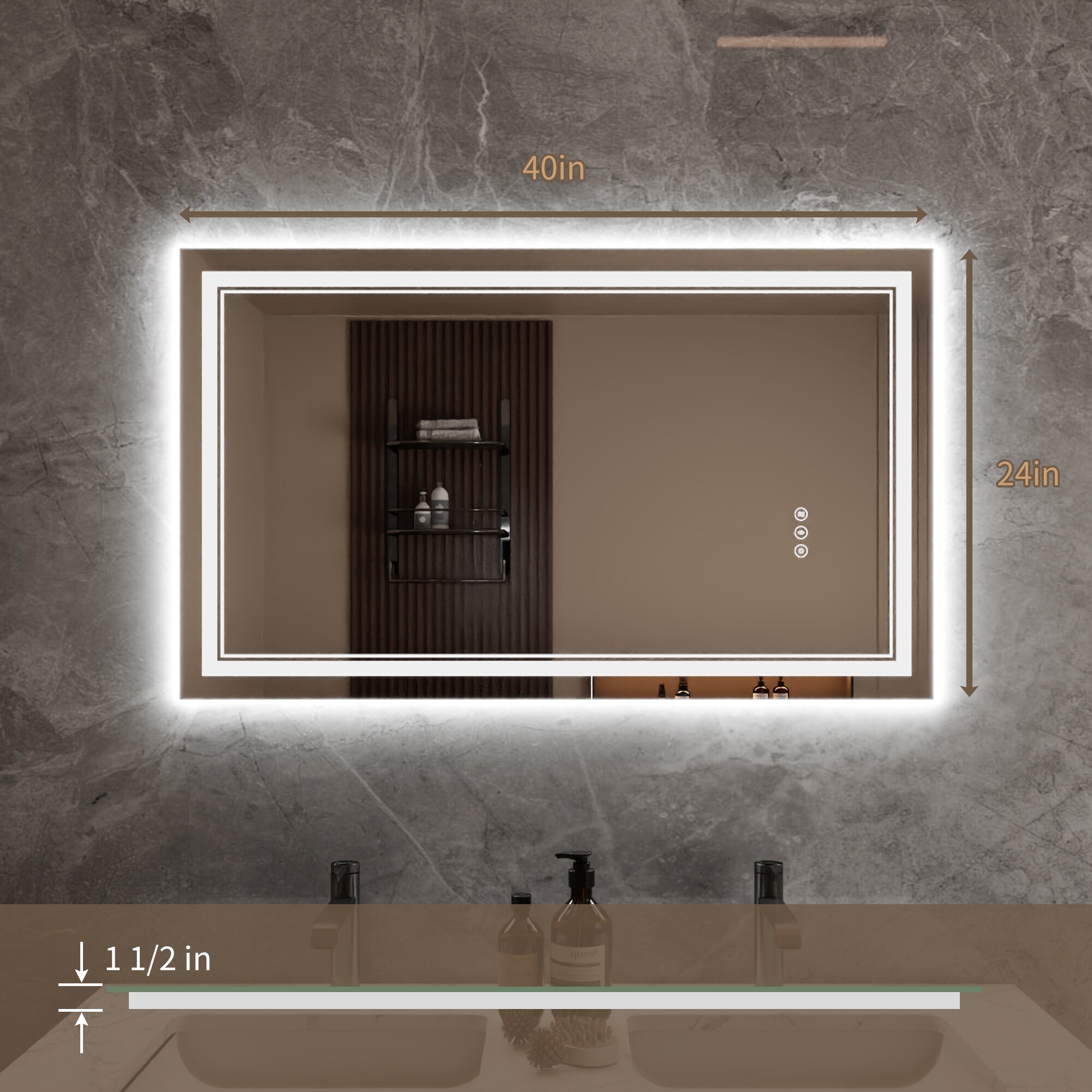 Bayfeve BFXB-2S2440-MIR Framed-Bath-Mirrors - View #6