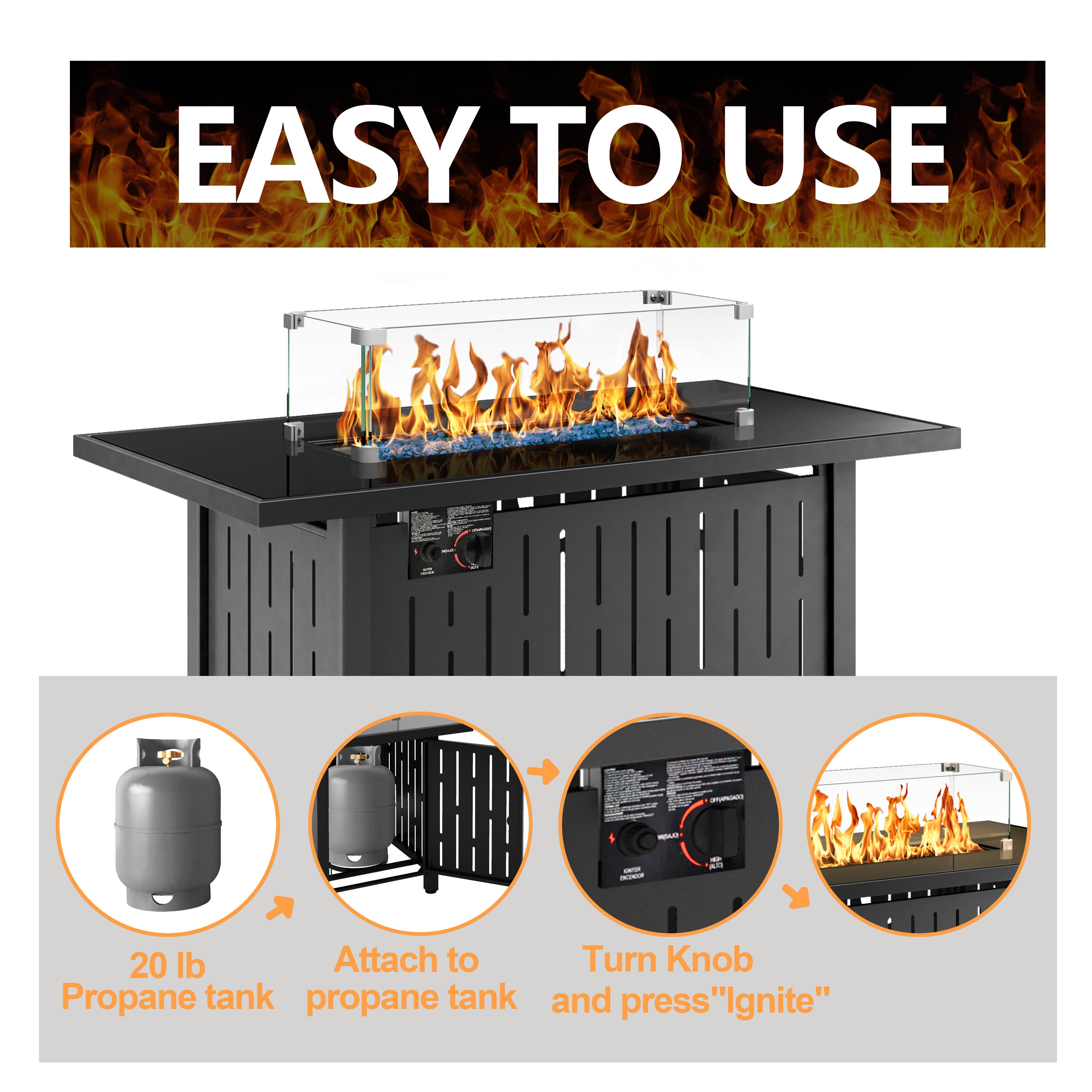 Runesay FIREPIT01 Outdoor-Gas-Firepits - View #5